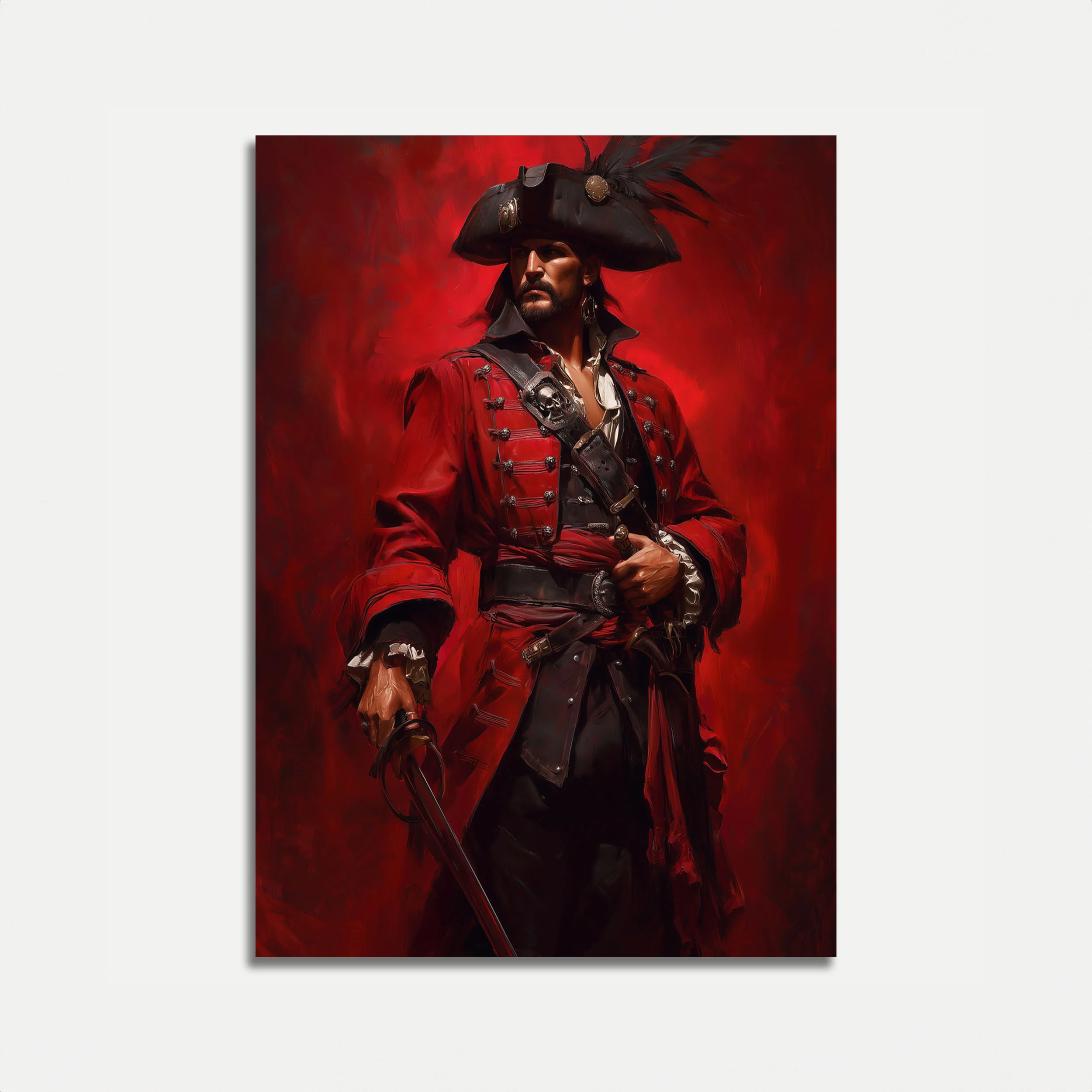 Crimson Pirate Captain Poster
