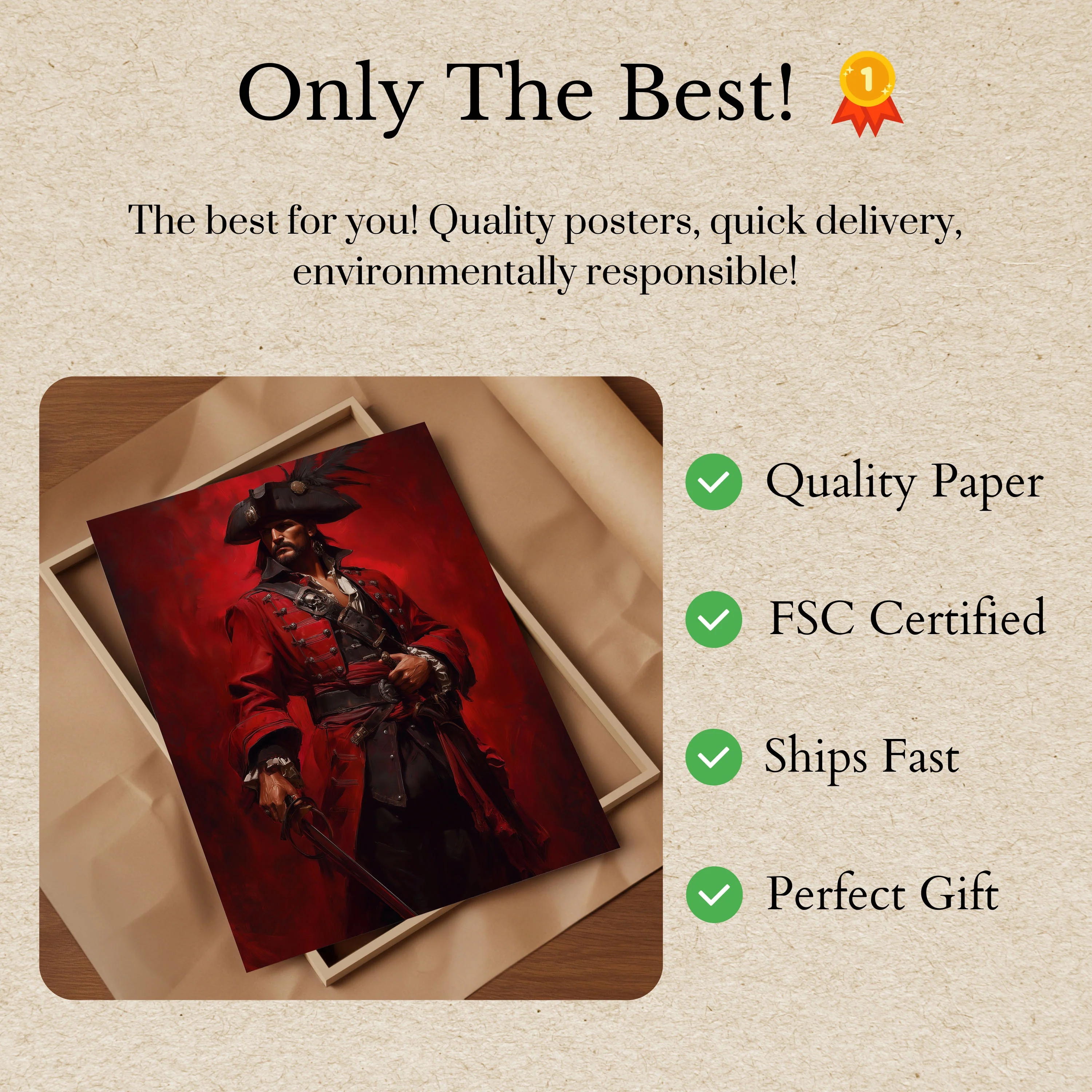 Crimson Pirate Captain Poster - Image 3