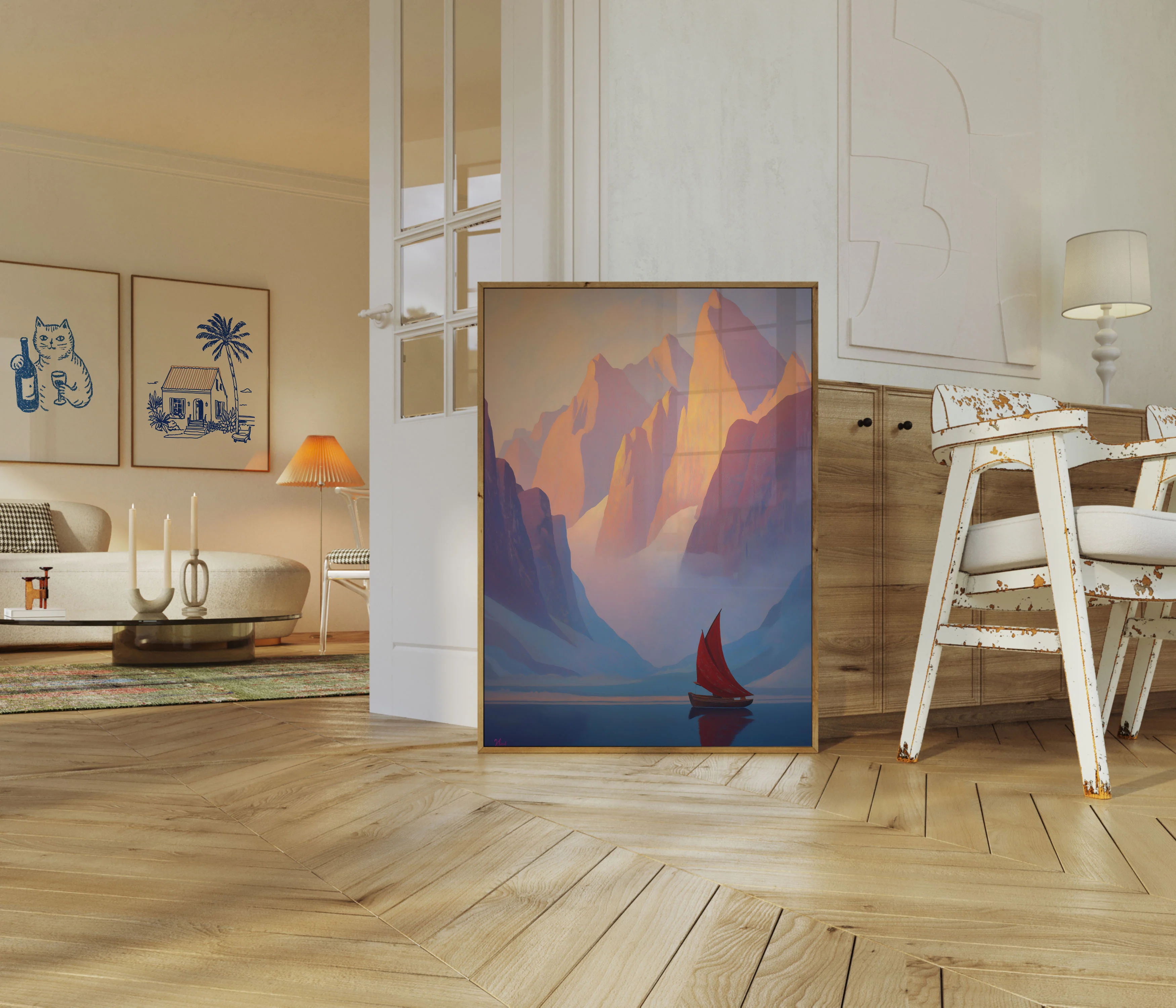 Crimson Sail Mountain Poster - Image 5