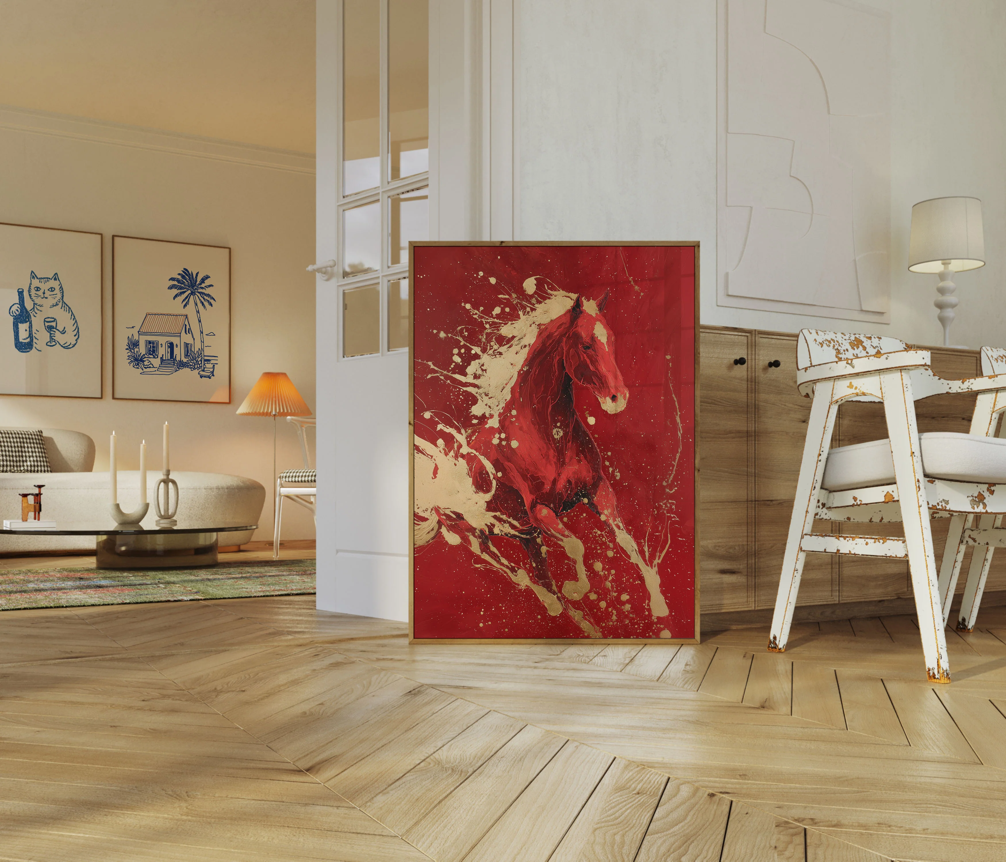 Crimson Stallion Splash Poster - Image 5