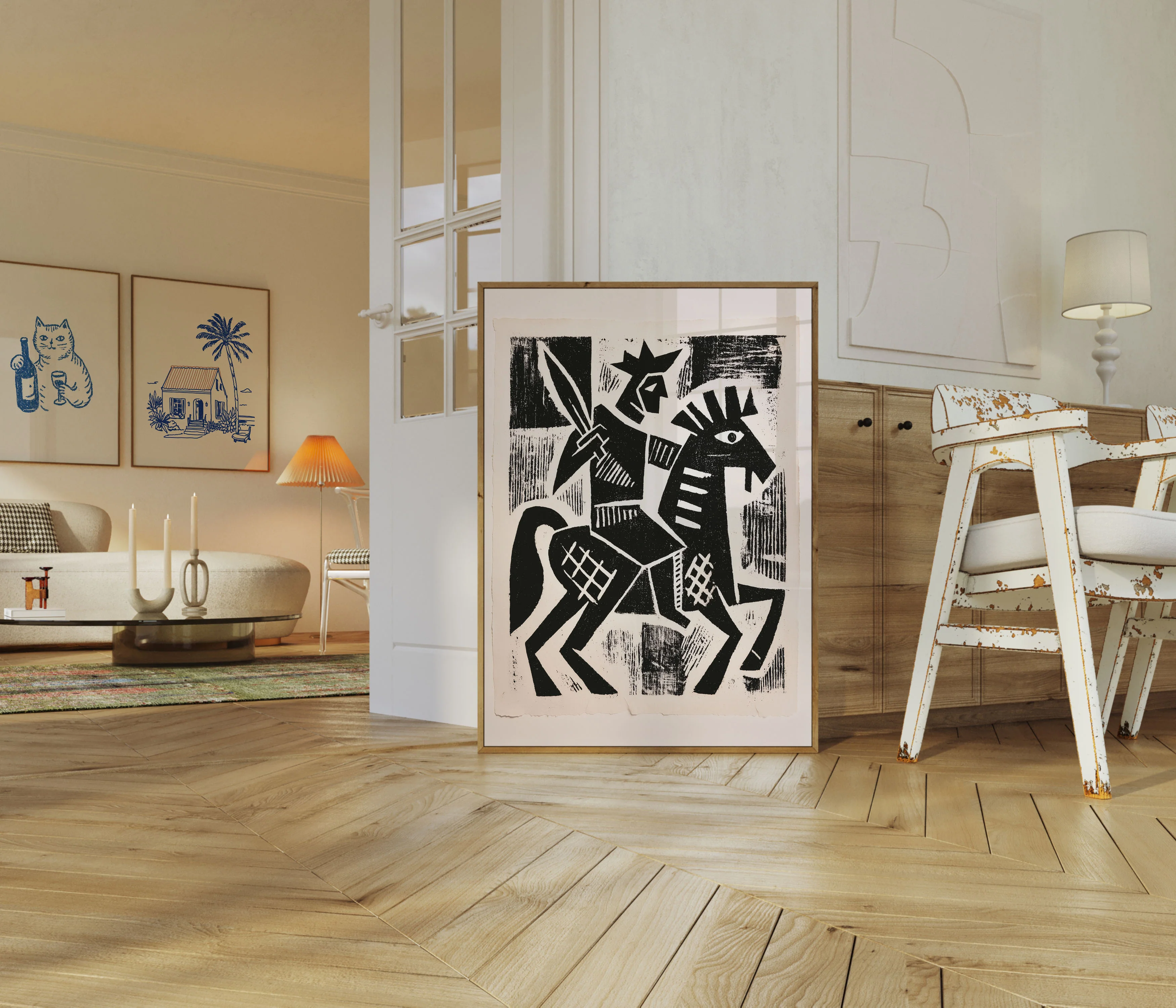 Cubist Warrior Horse Poster - Image 5