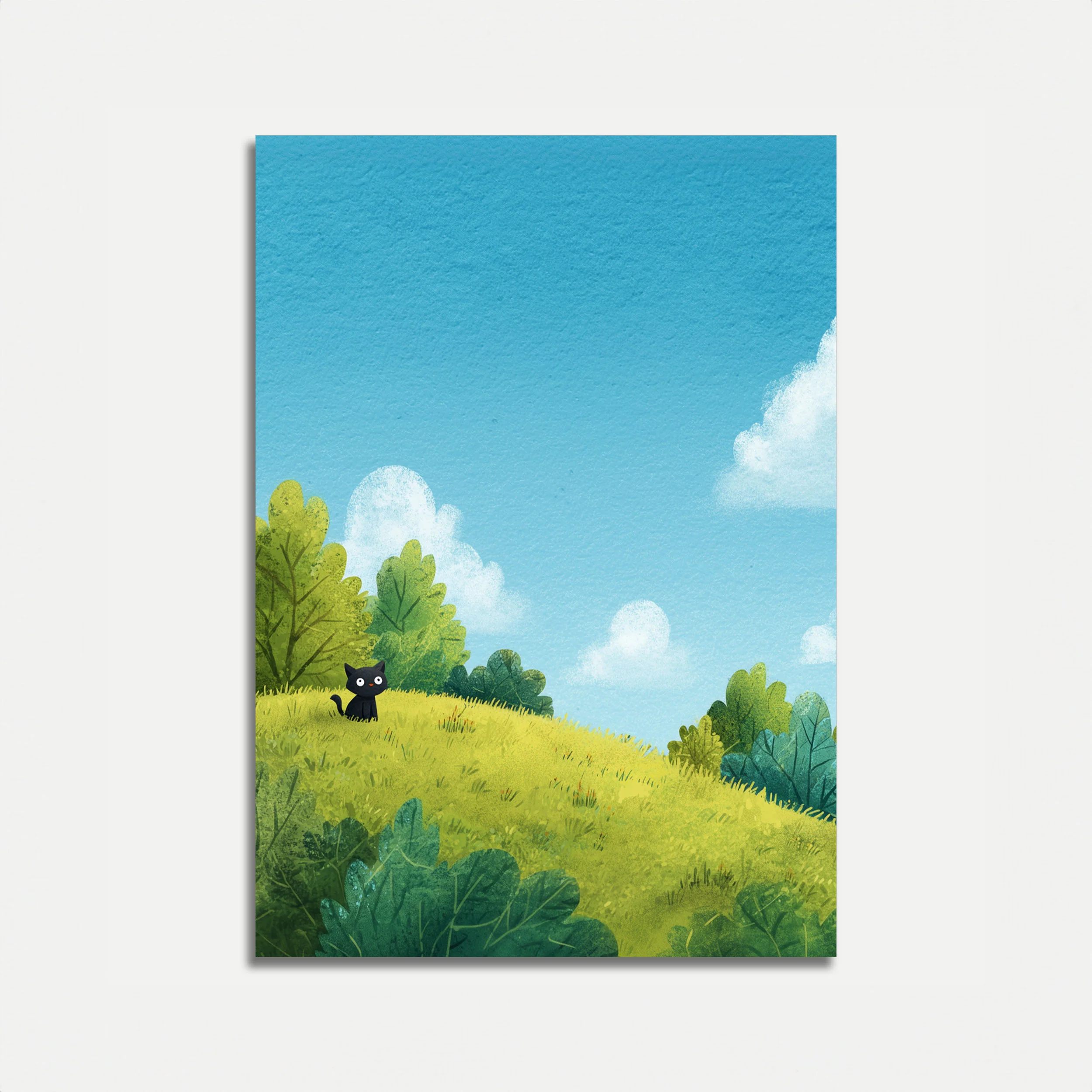 Curious Black Kitty Poster