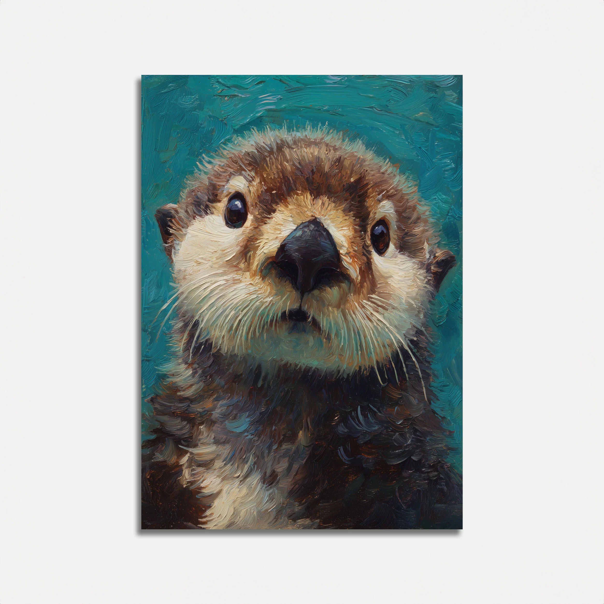 Curious Otter Portrait Poster