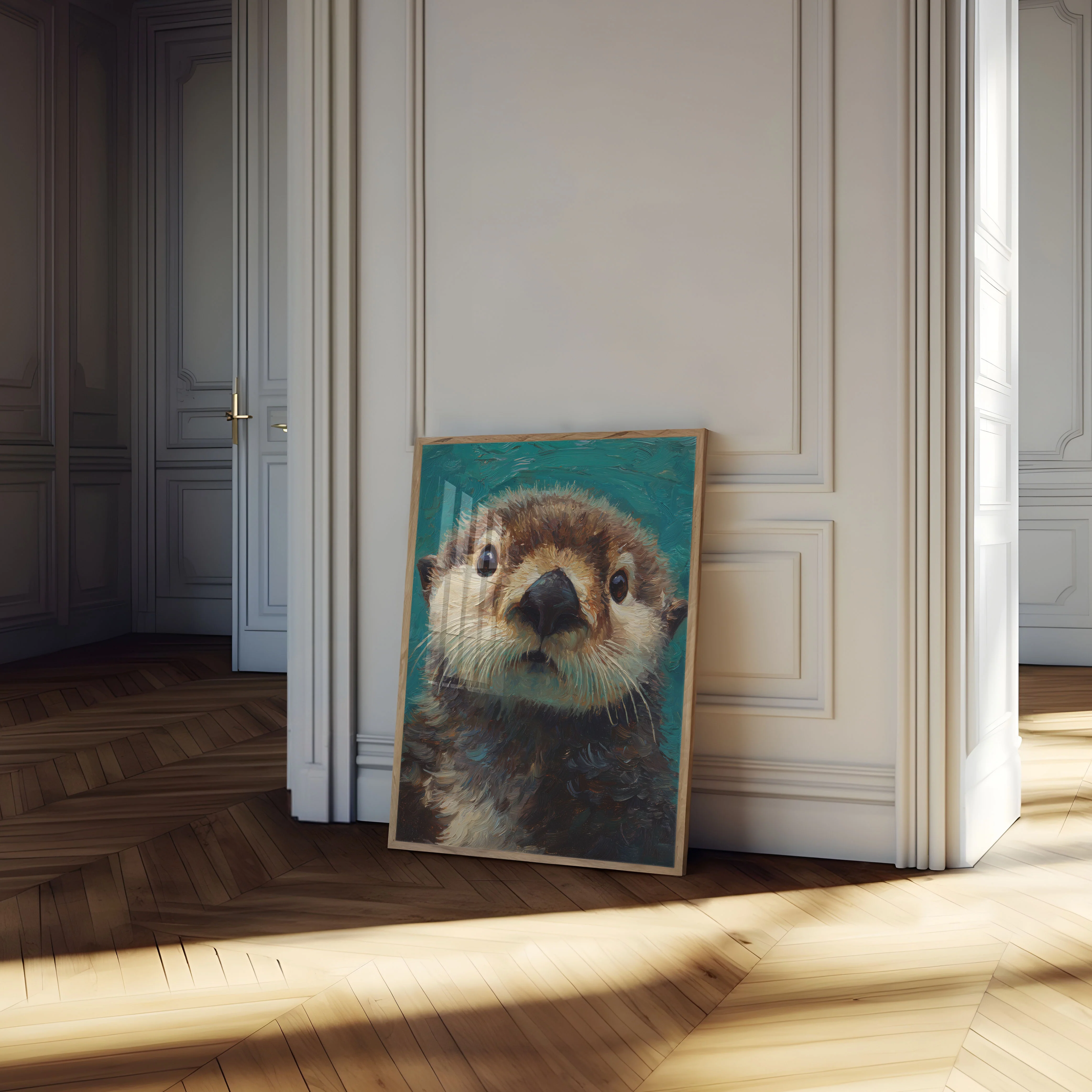 Curious Otter Portrait Poster - Image 4