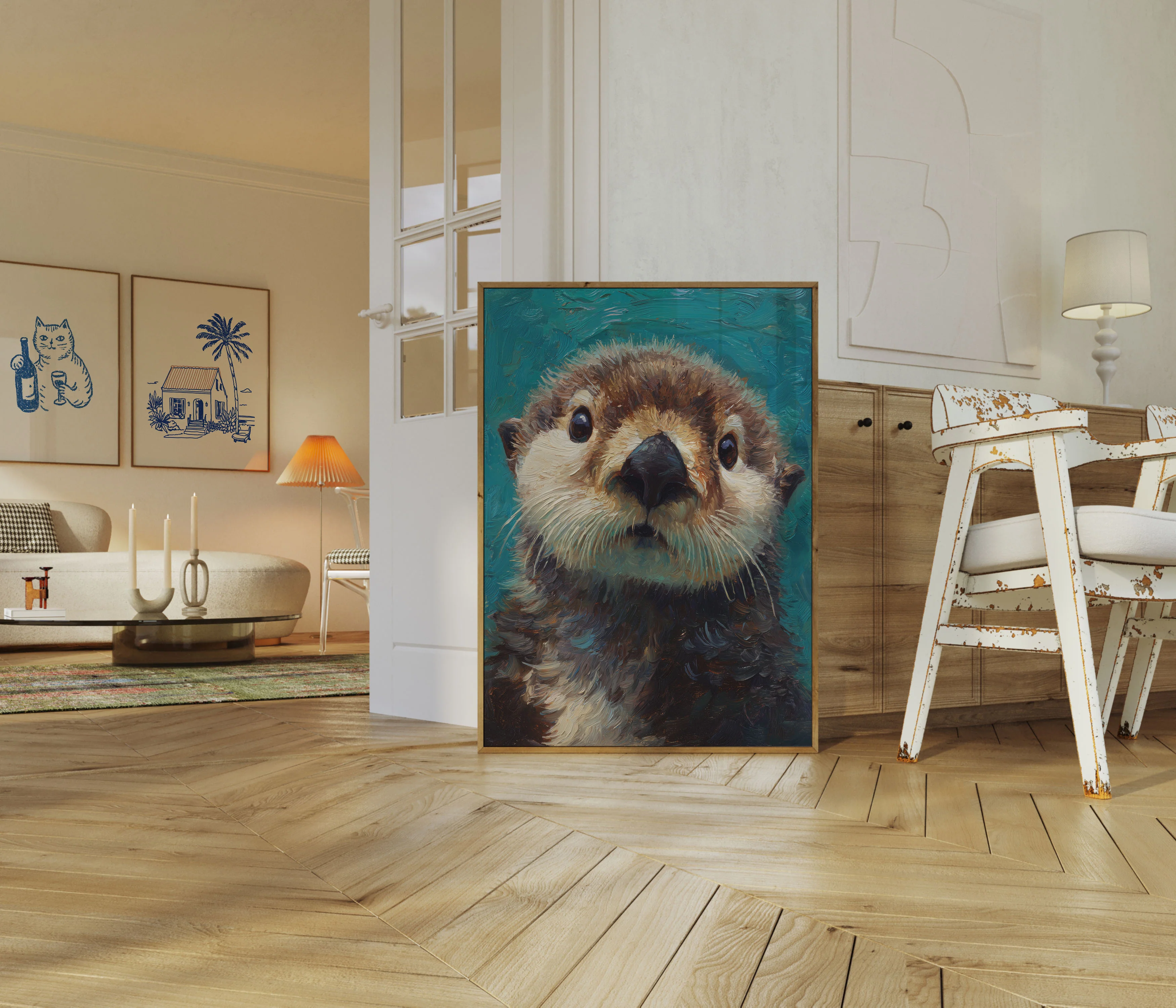 Curious Otter Portrait Poster - Image 5