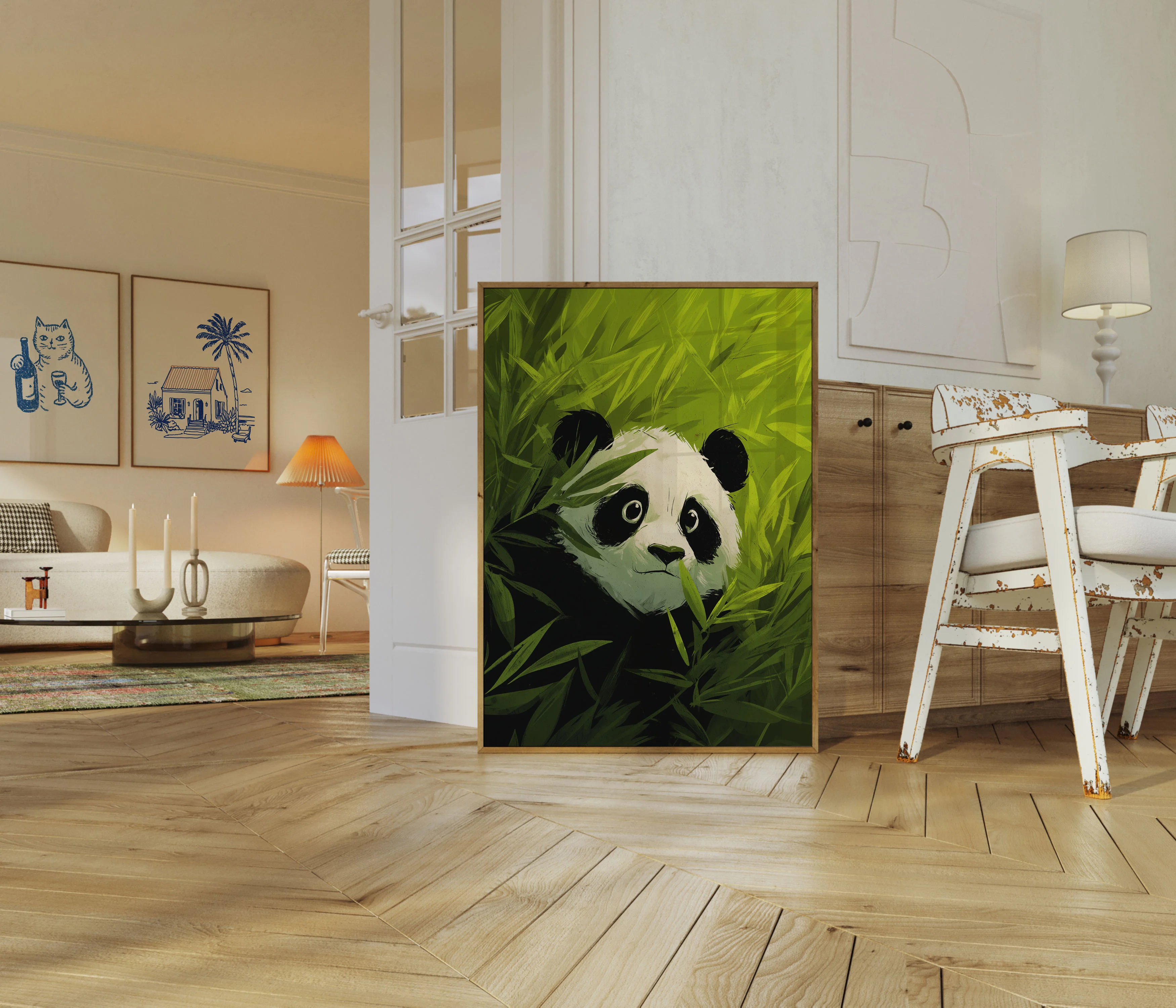 Curious Panda Bamboo Forest Poster - Image 5