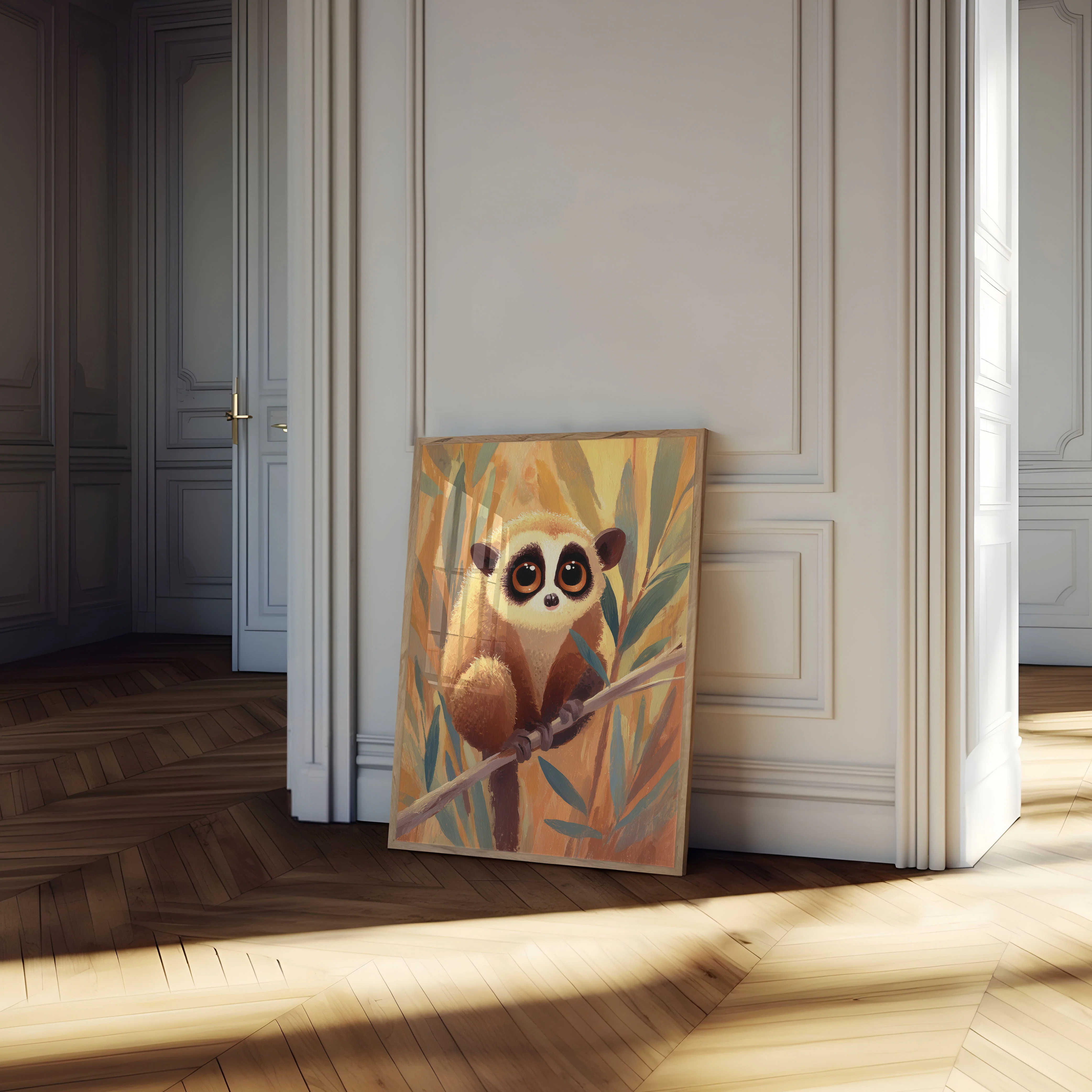 Curious Slow Loris on Branch Poster - Image 4
