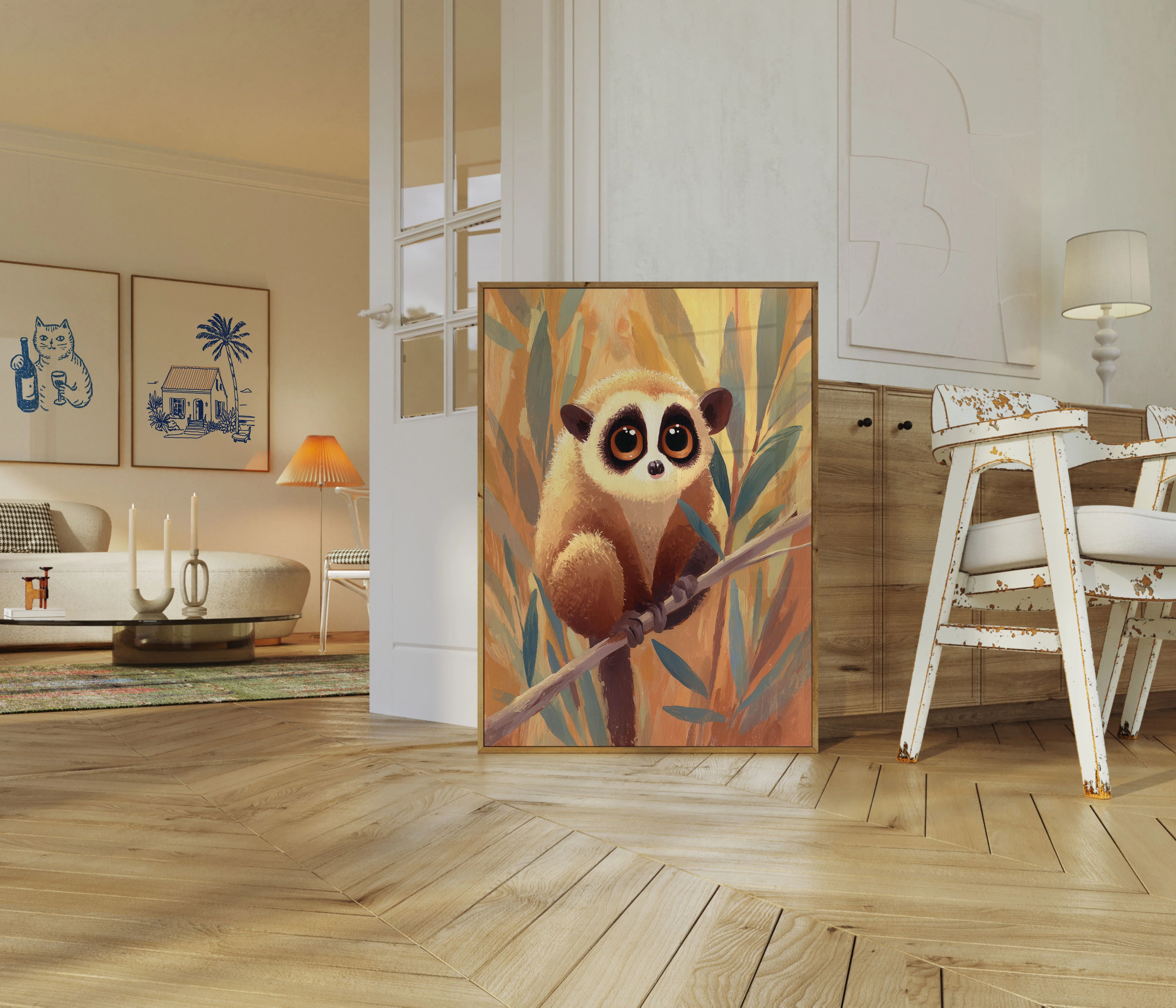 Curious Slow Loris on Branch Poster - Image 5