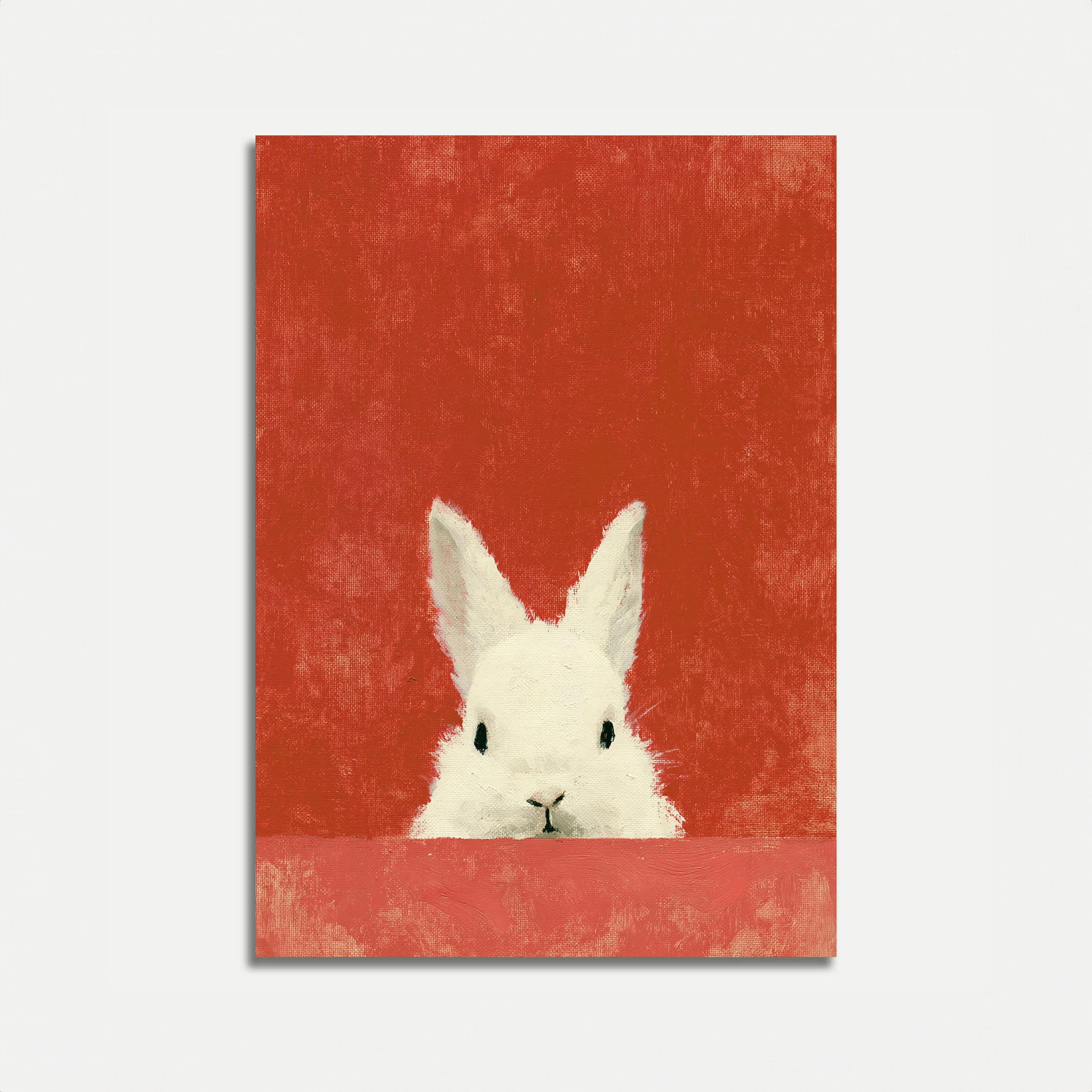 Curious White Rabbit Portrait Poster