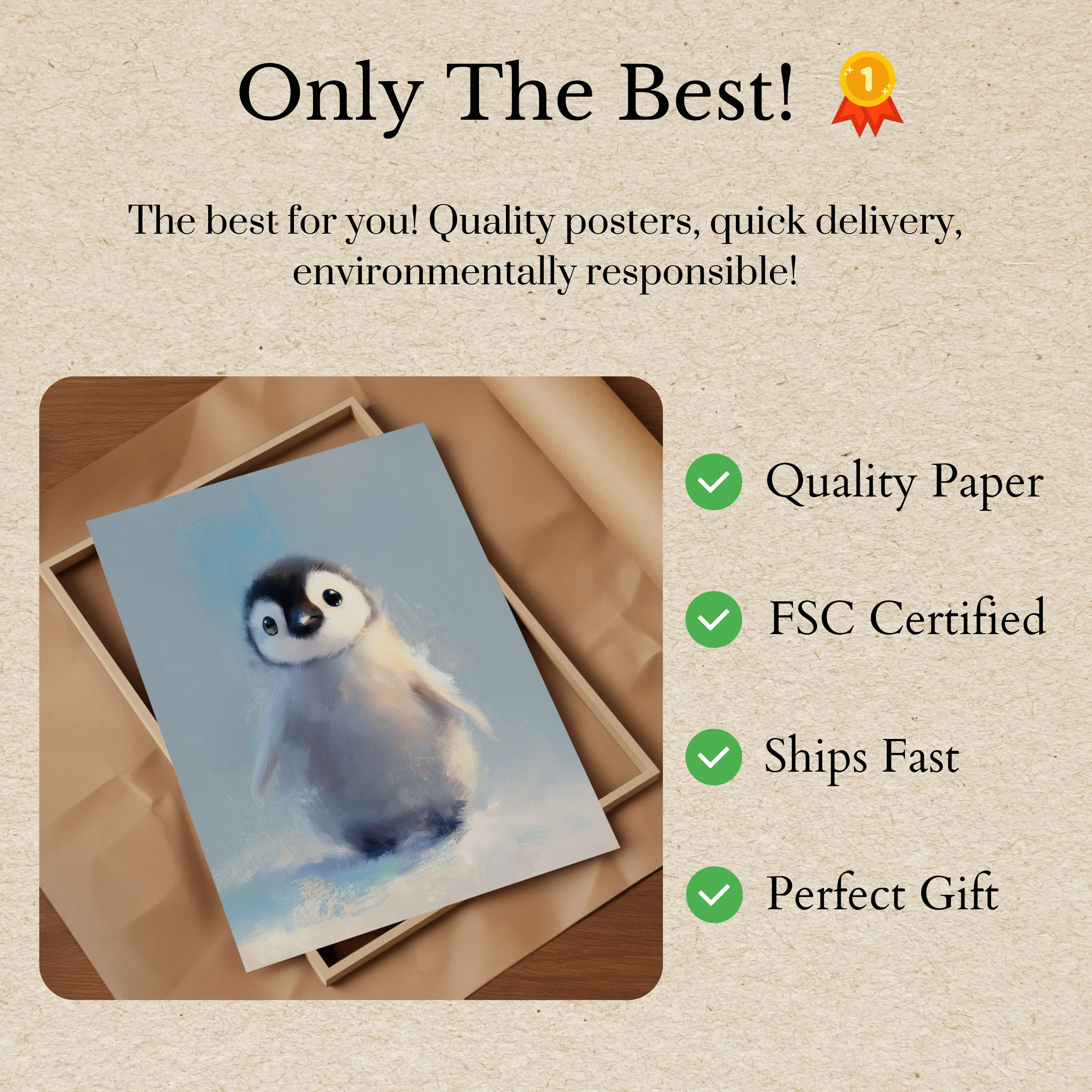 Cute Baby Penguin Poster - Image 3