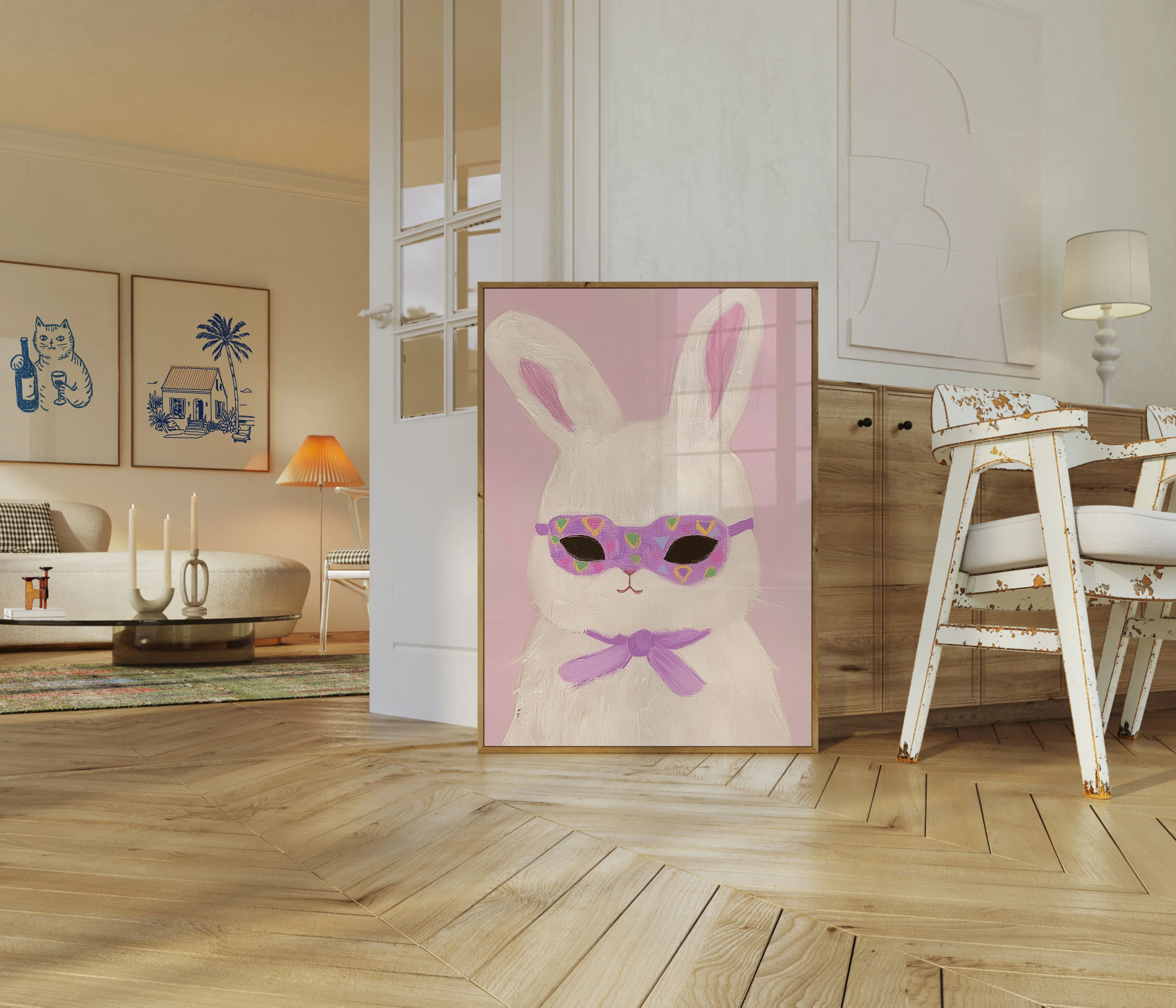 Cute Bunny Cool Glasses Poster - Image 5