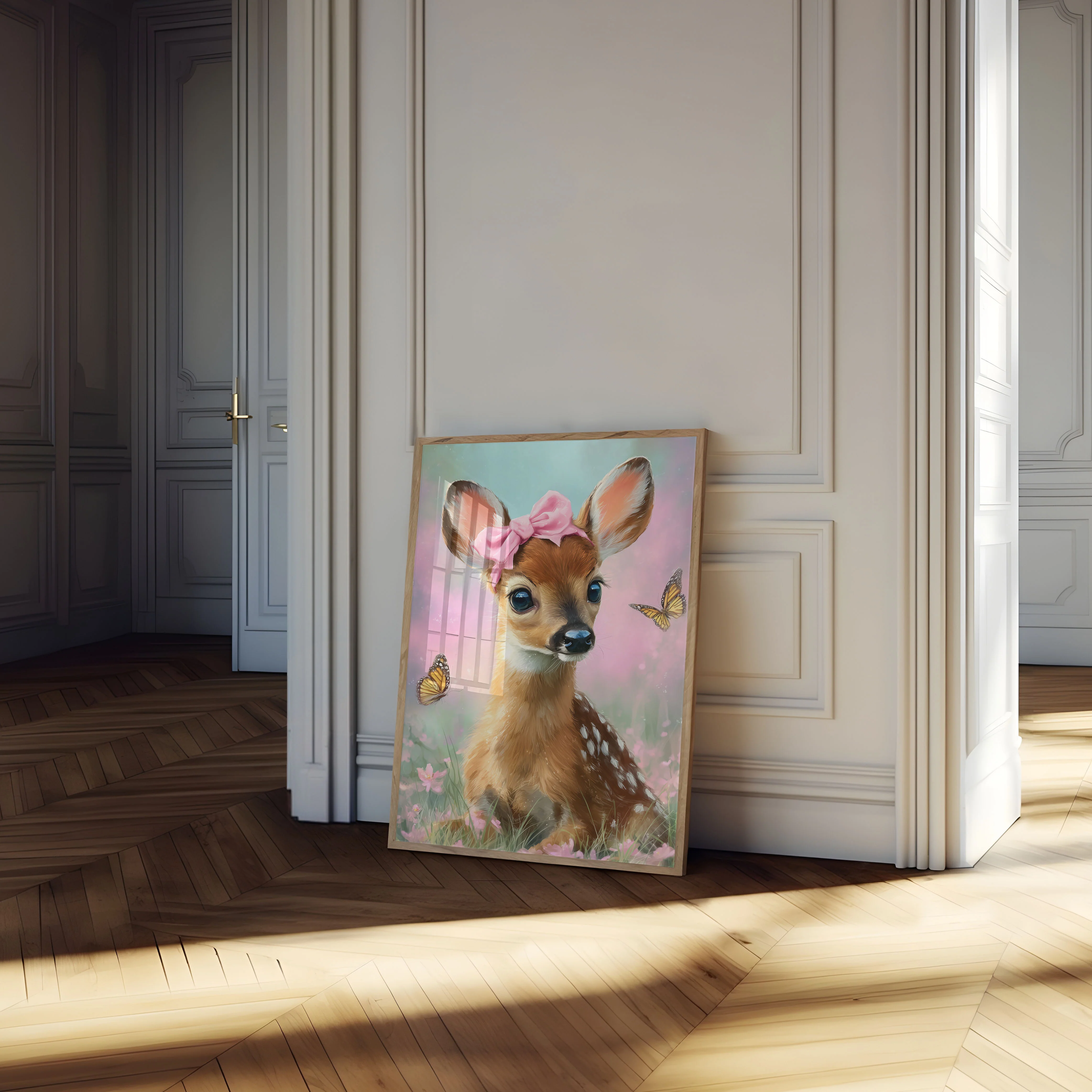 Cute Deer with Pink Bow Poster - Image 4