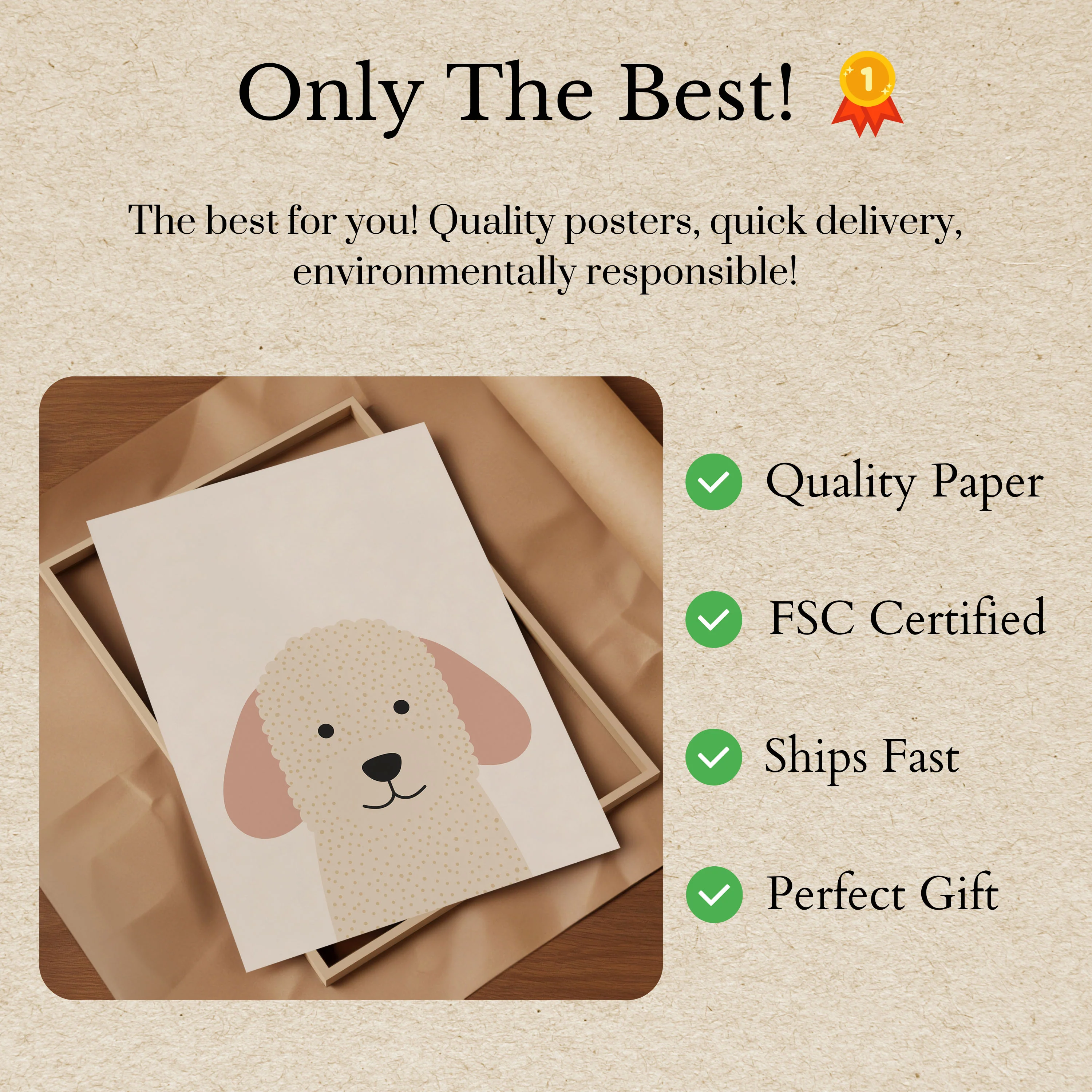 Cute Dotted Puppy Poster - Image 3