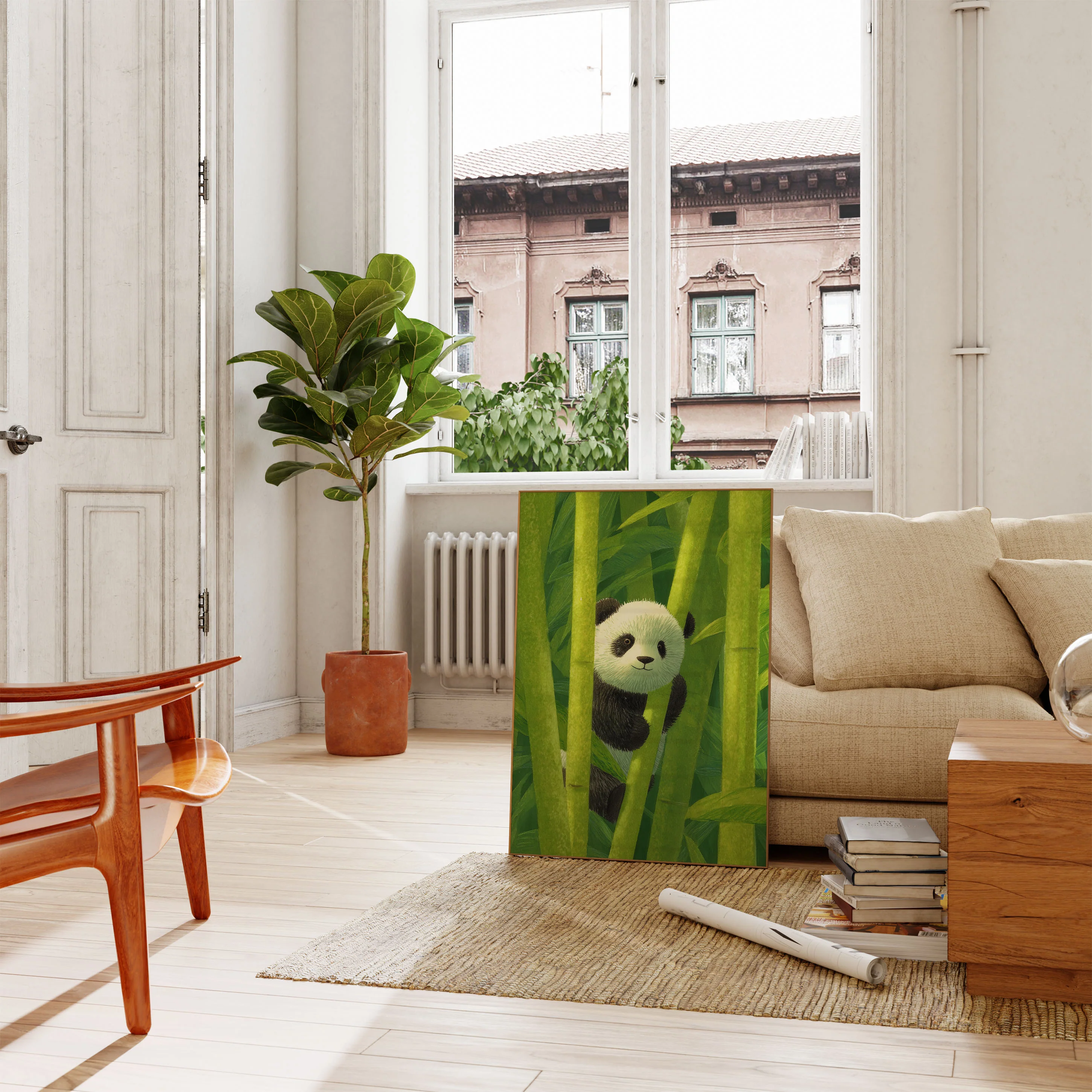 Cute Panda in Bamboo Forest Poster - Image 2