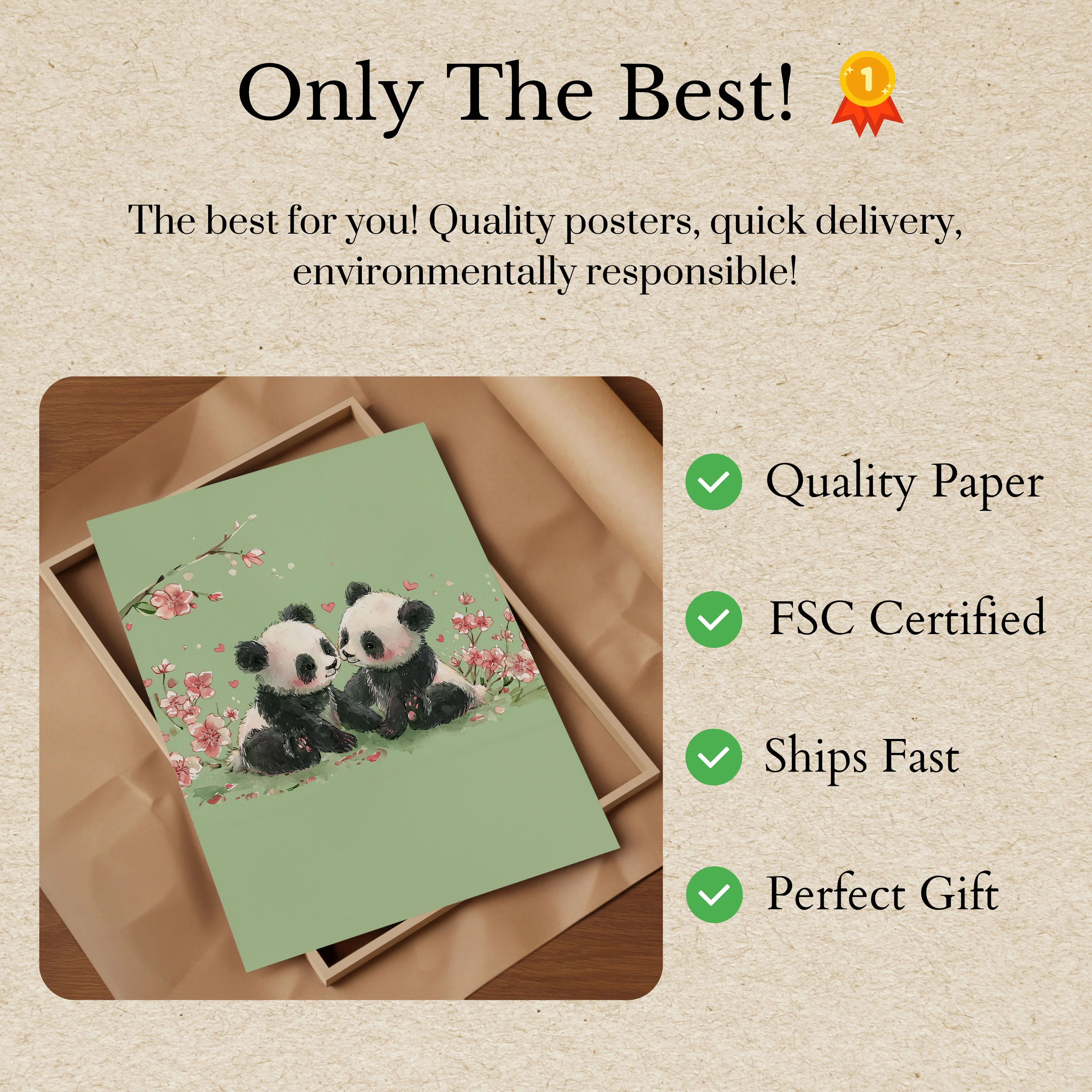 Cute Panda Love Poster - Image 3