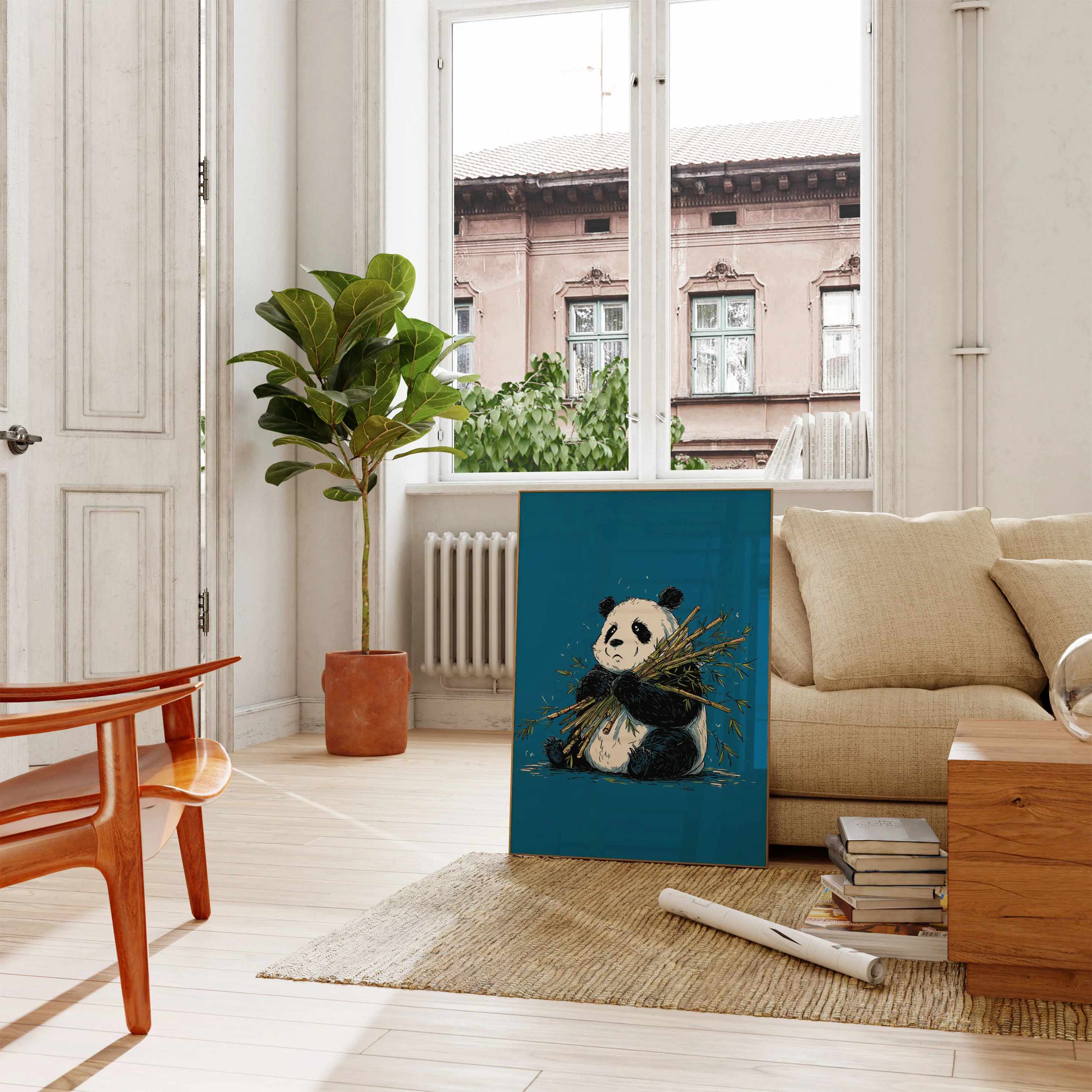 Cute Panda with Bamboo Poster - Image 2