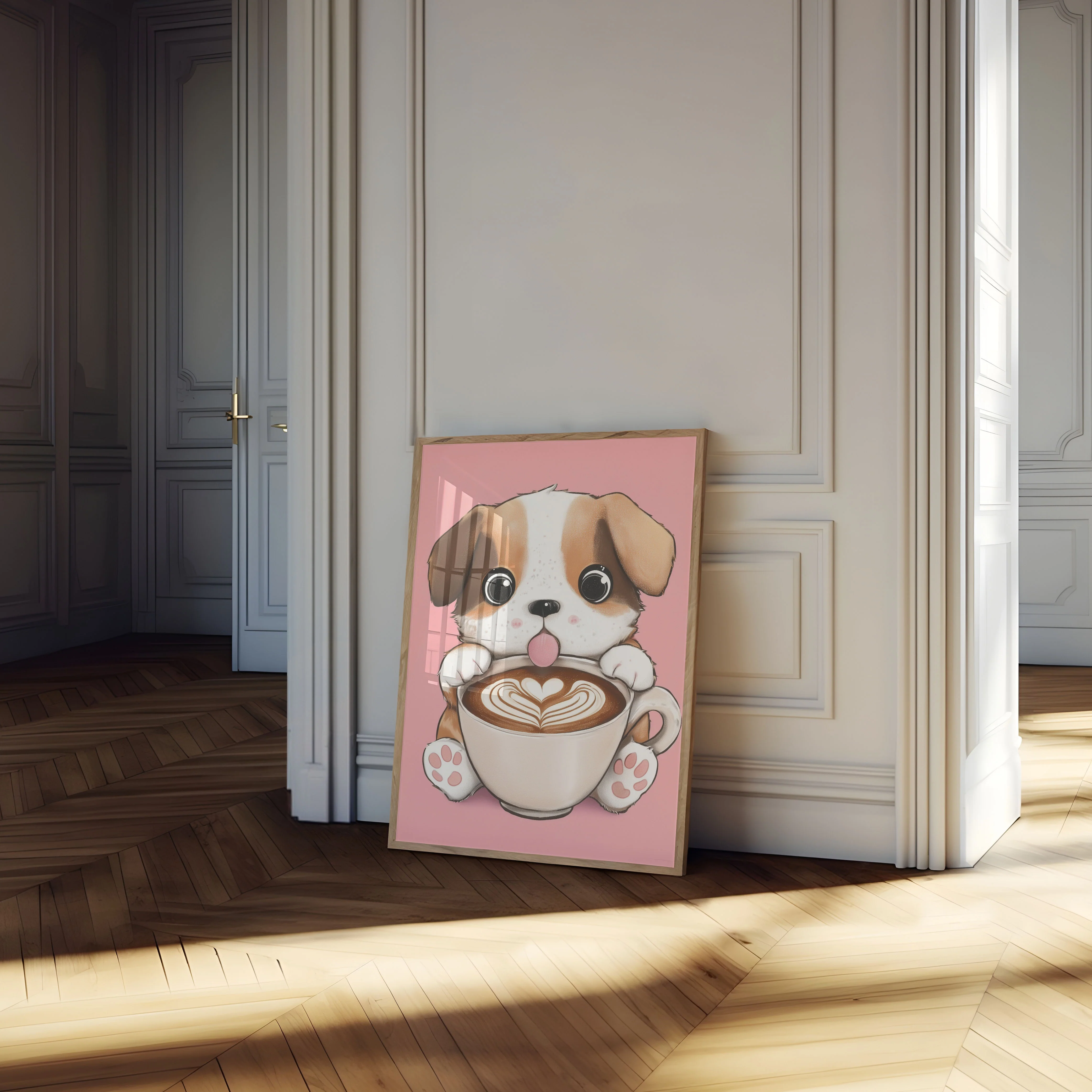 Cute Puppy Latte Love Poster - Image 4