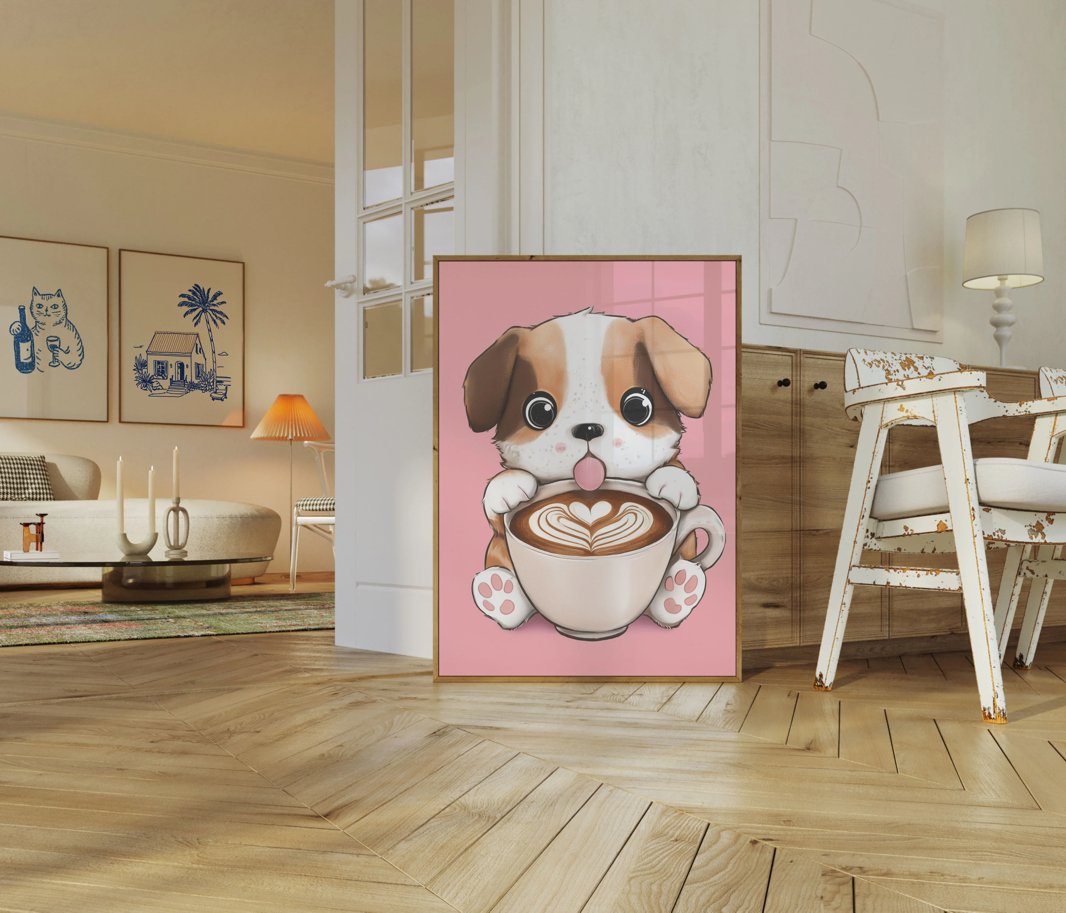 Cute Puppy Latte Love Poster - Image 5