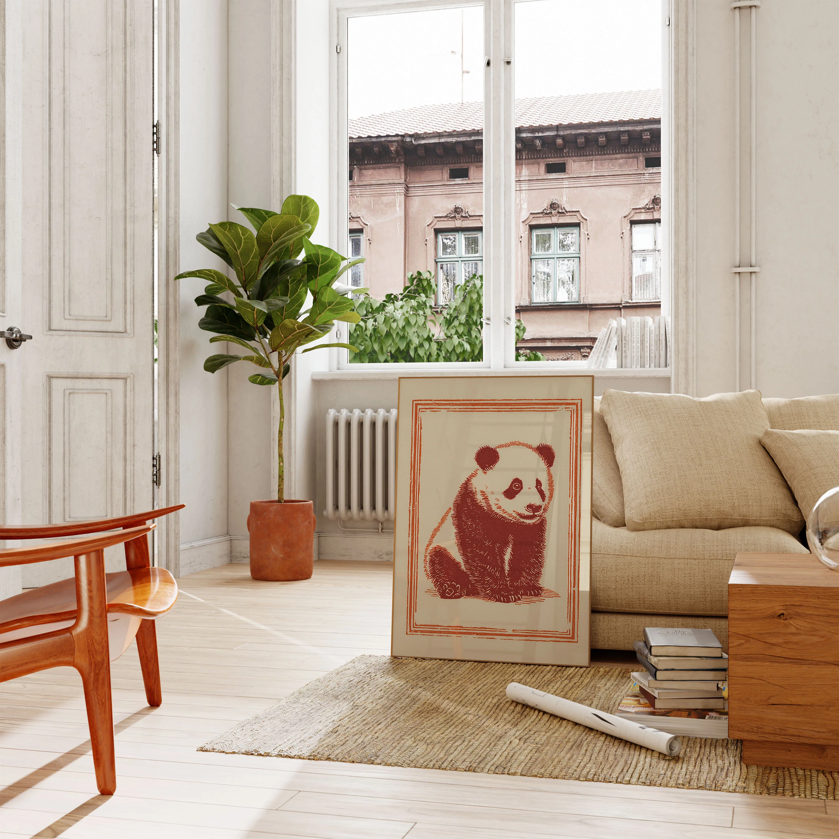 Cute Sitting Panda Poster - Image 2