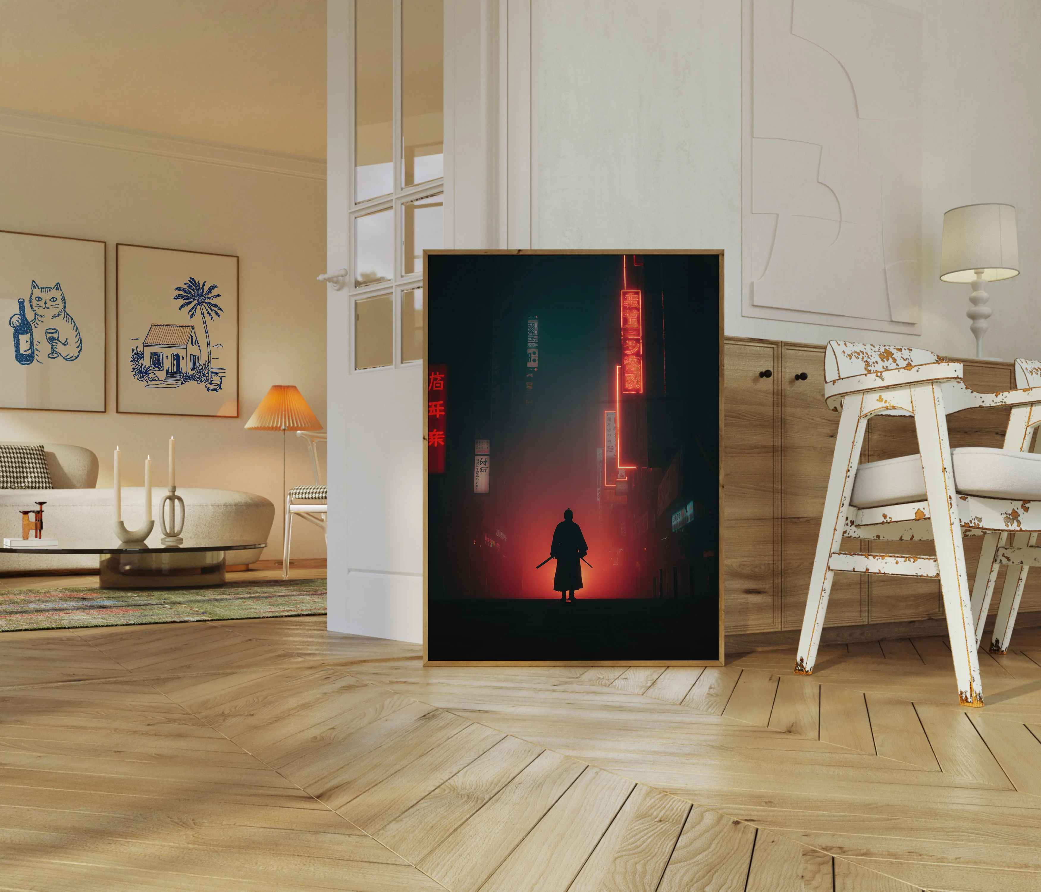 Cyberpunk Samurai Night Poster - Image 5