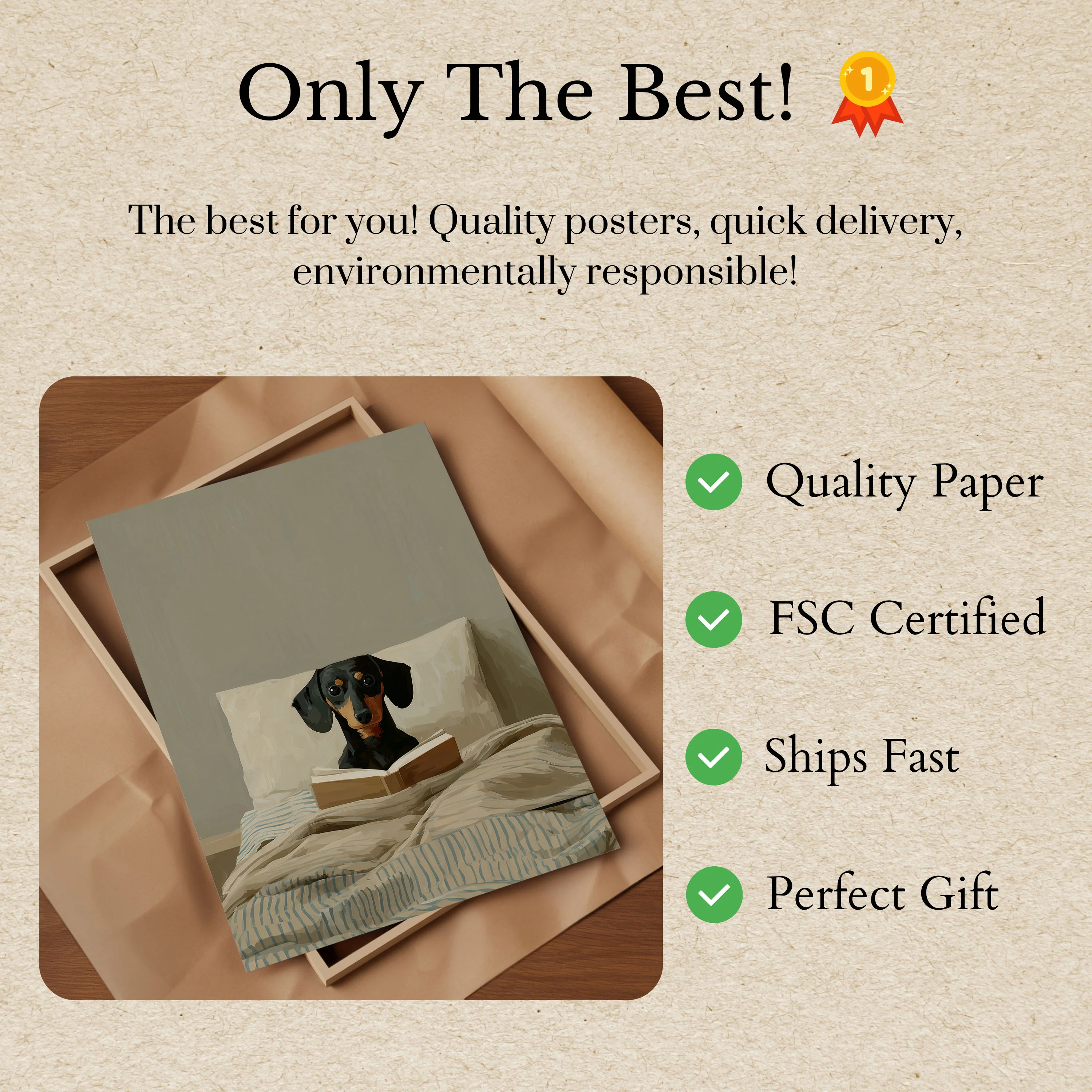 Dachshund Reading Book Poster - Image 3