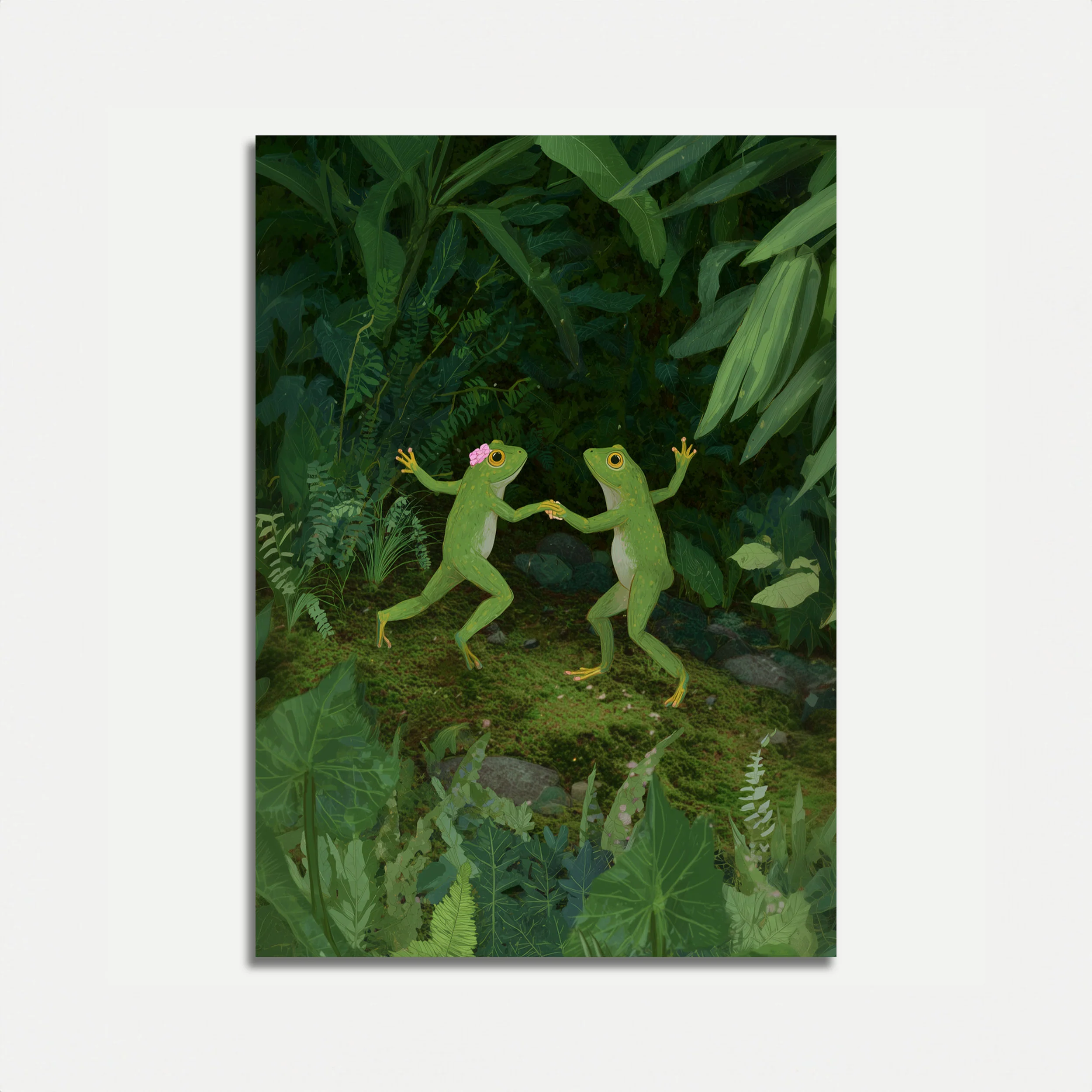 Dancing Frogs in Jungle Poster
