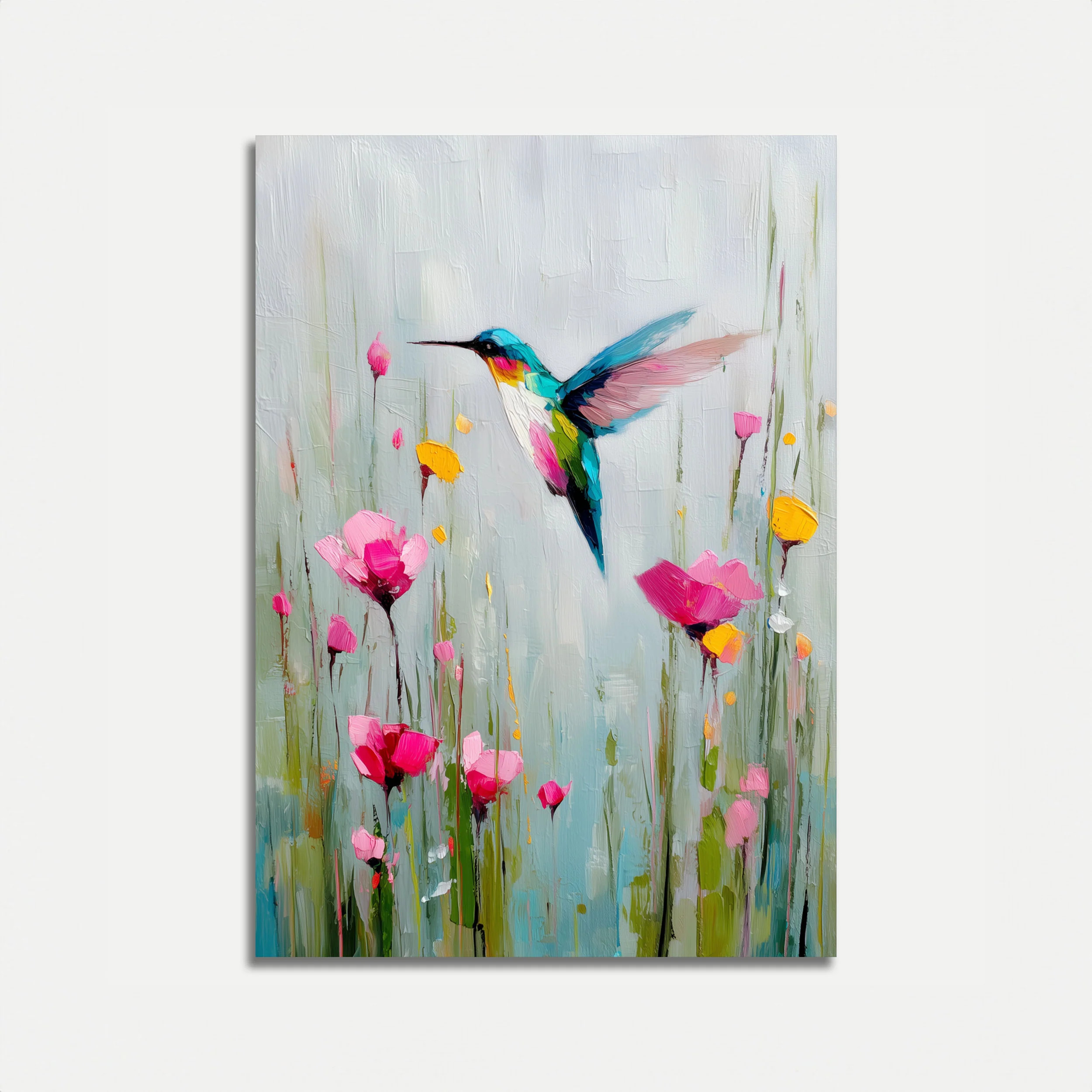 Dancing Hummingbird Garden Poster