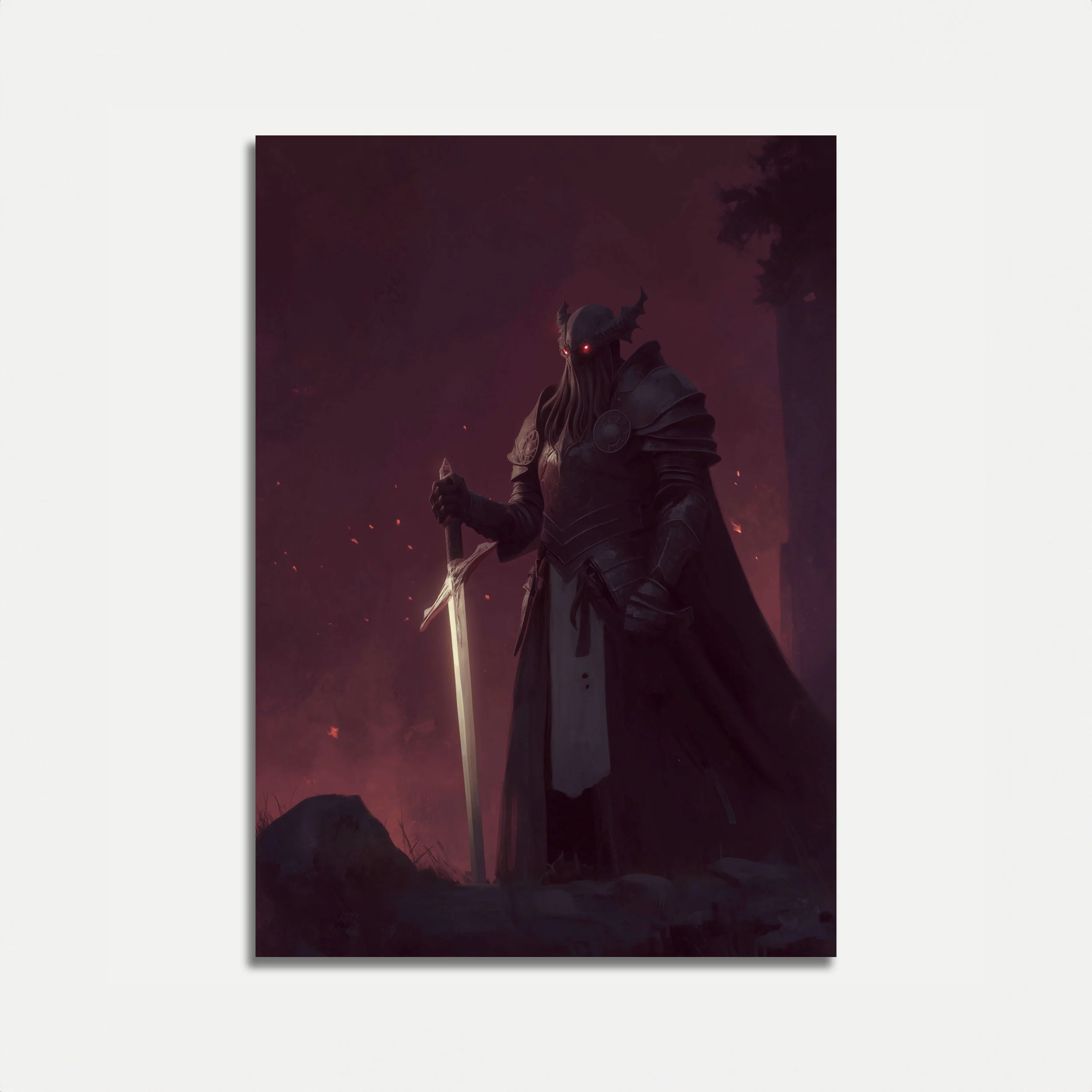 Dark Armored Knight Fantasy Poster