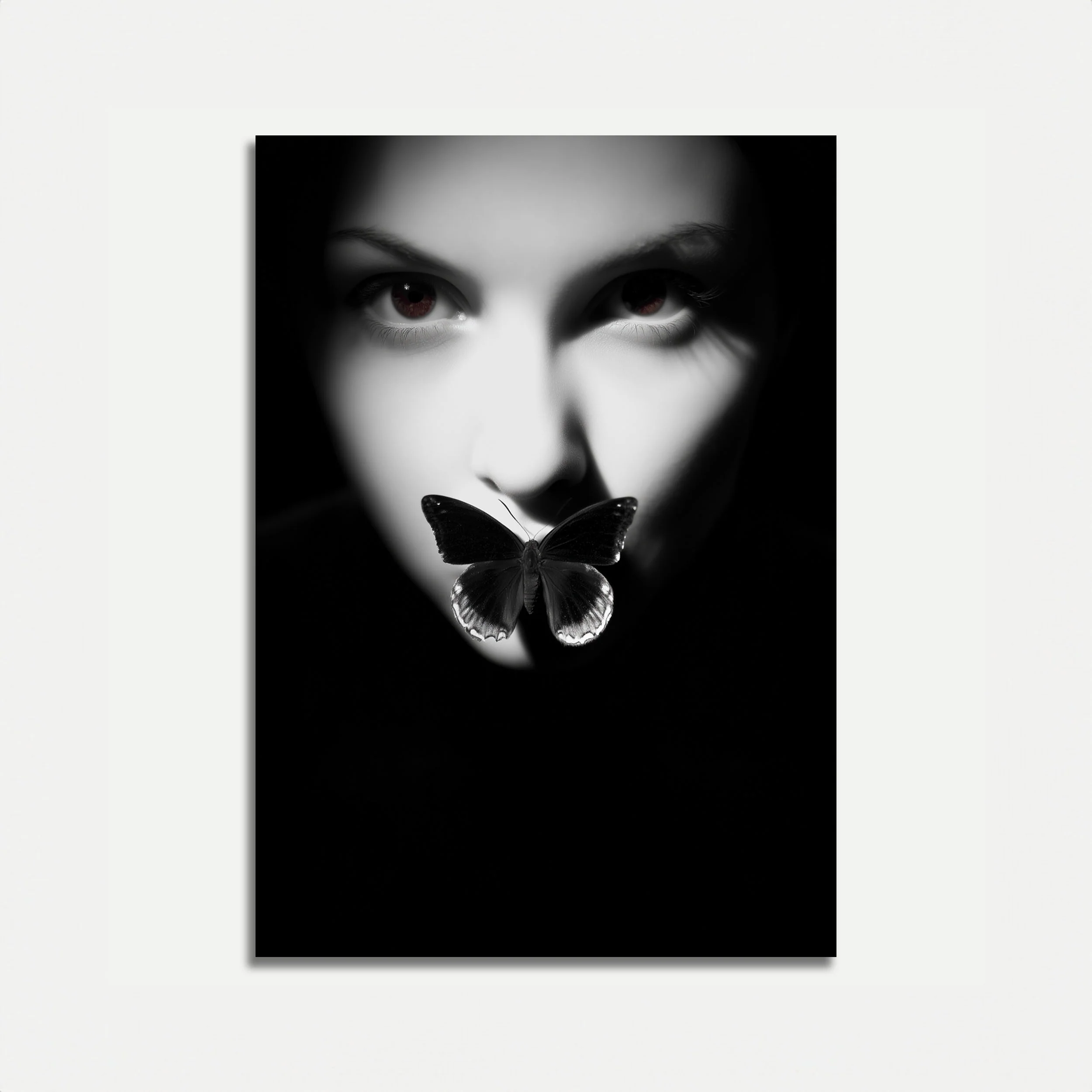 Dark Butterfly Portrait Poster