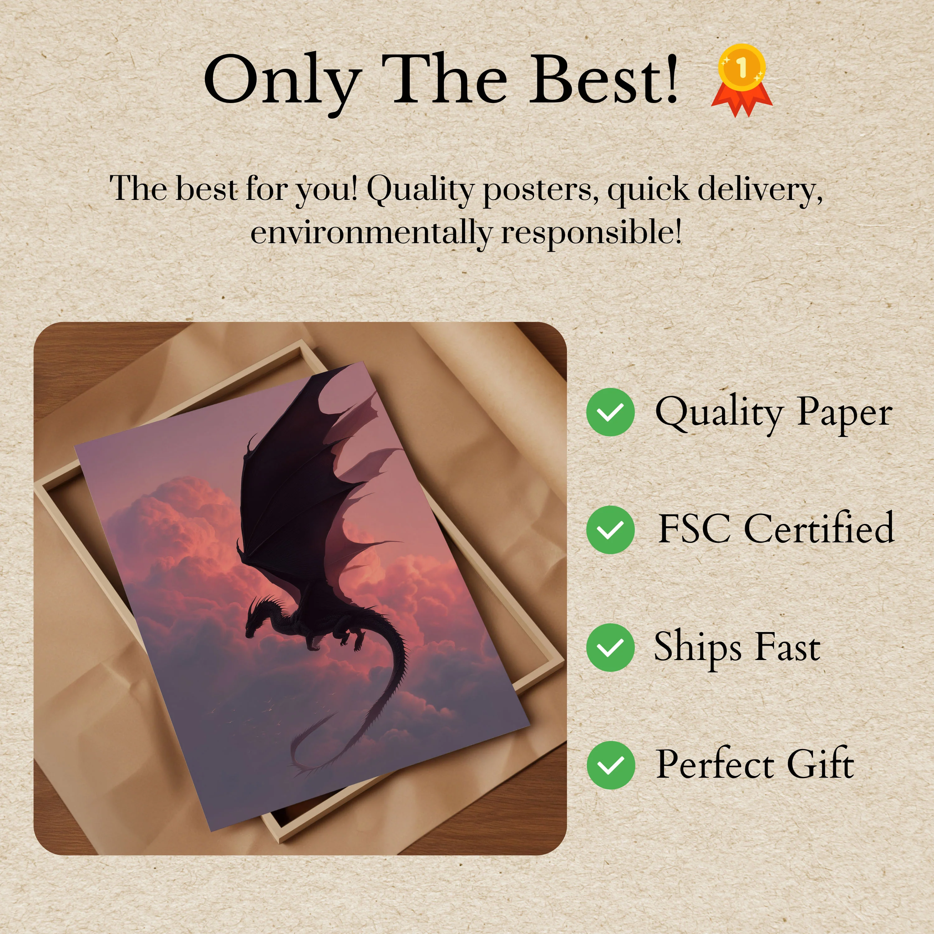 Dark Dragon Twilight Flight Poster - Image 3
