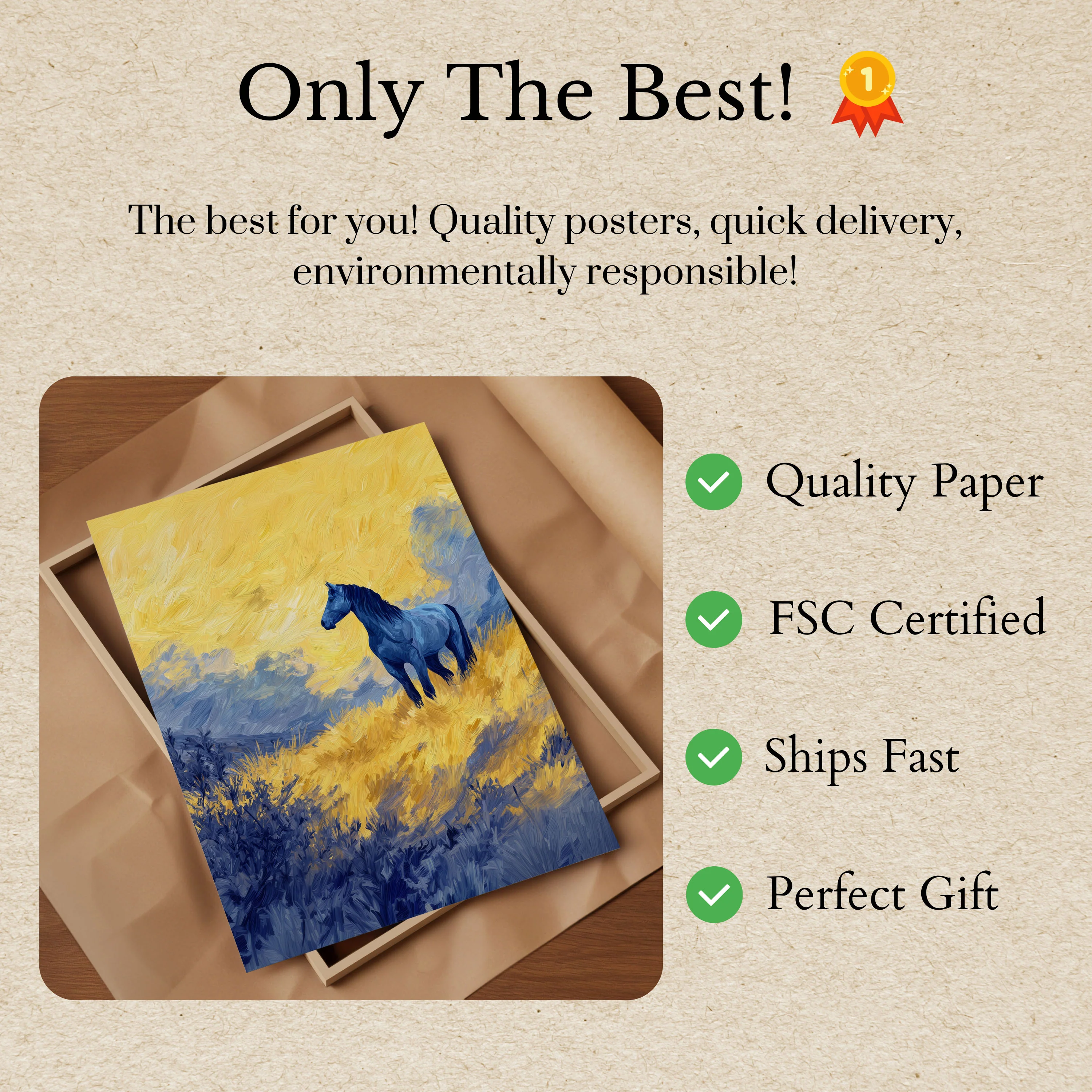 Dark Horse Golden Landscape Poster - Image 3