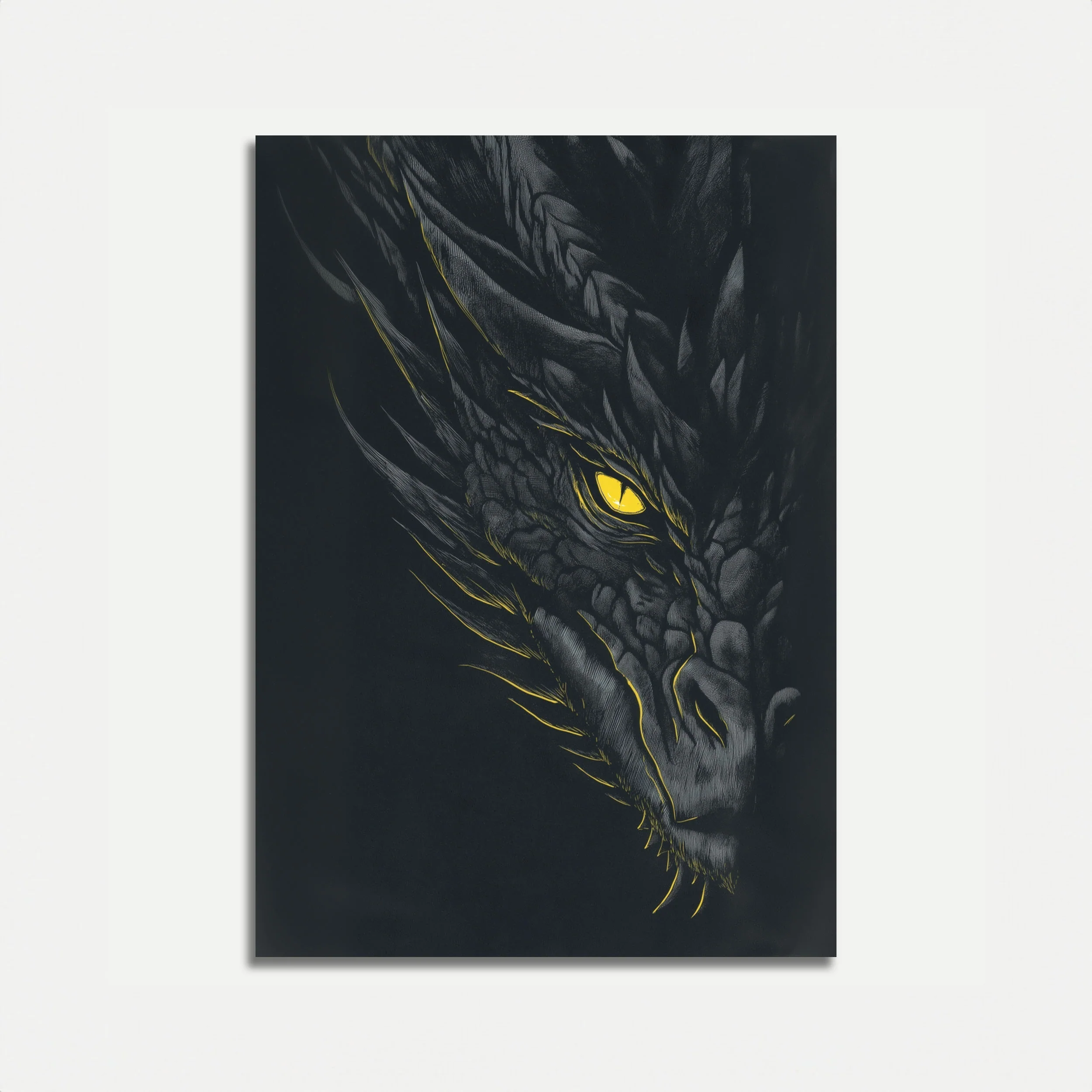 Dark Scales Golden Eye Dragon Poster