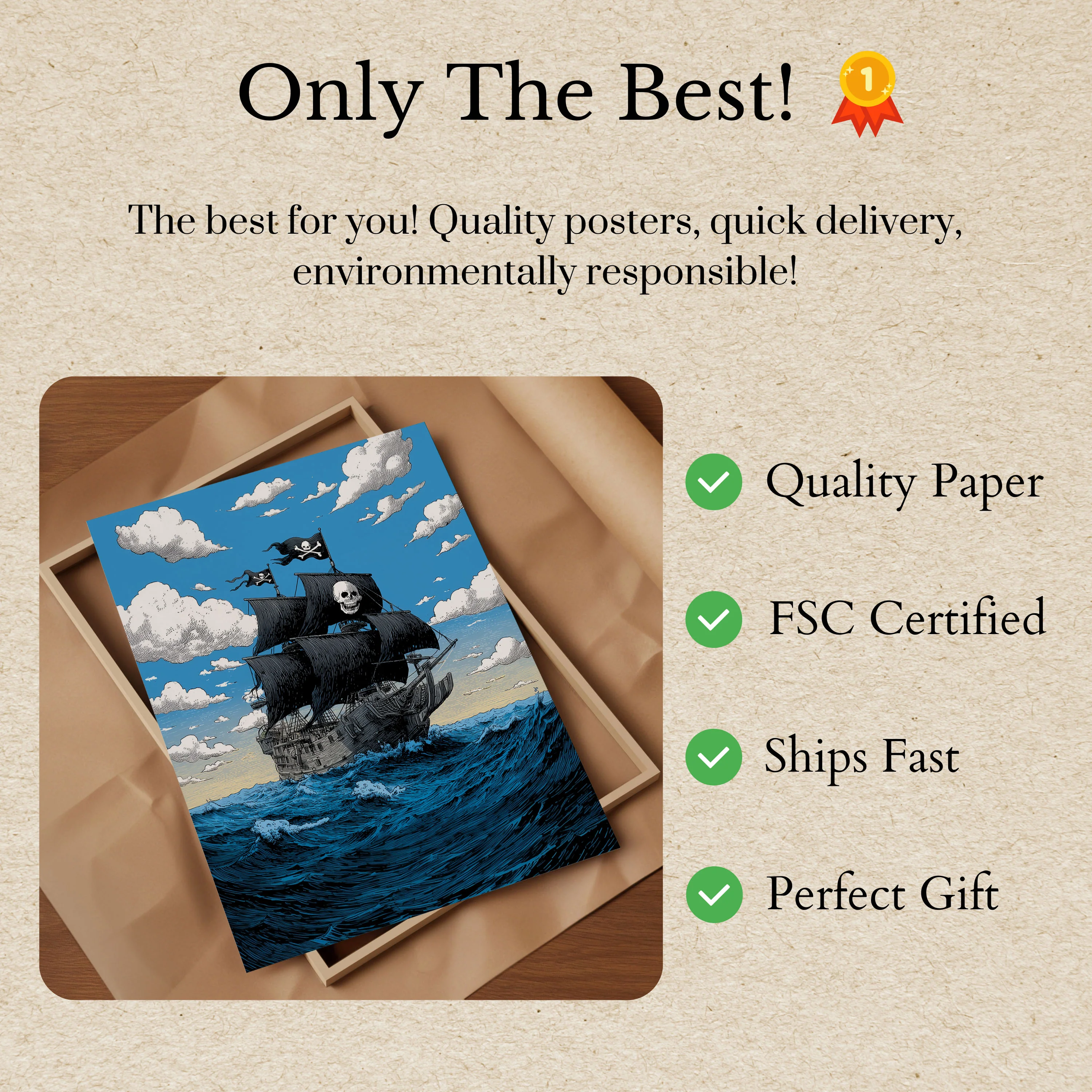 Dark Seas Pirate Ship Poster - Image 3