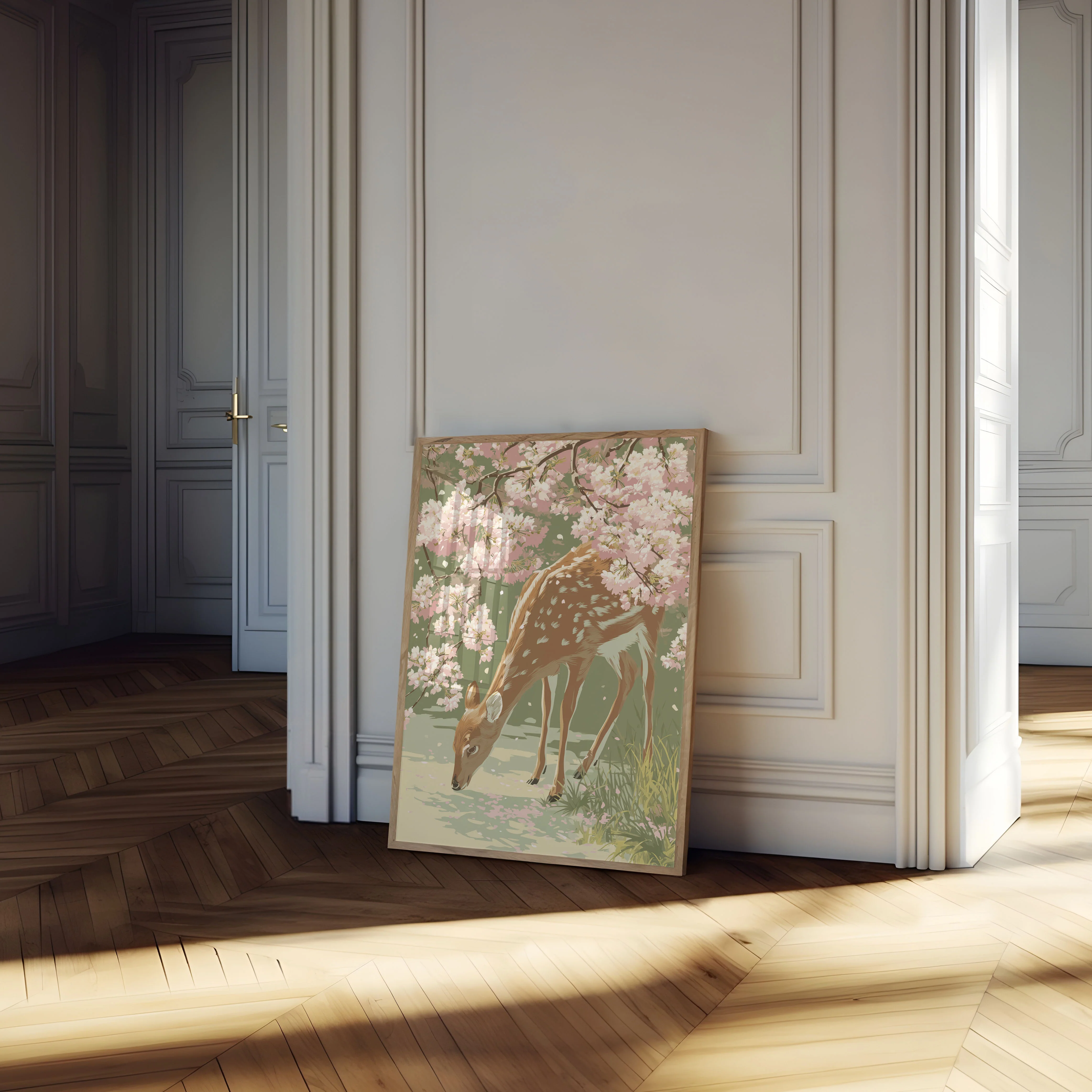 Deer Among Cherry Blossoms Poster - Image 4