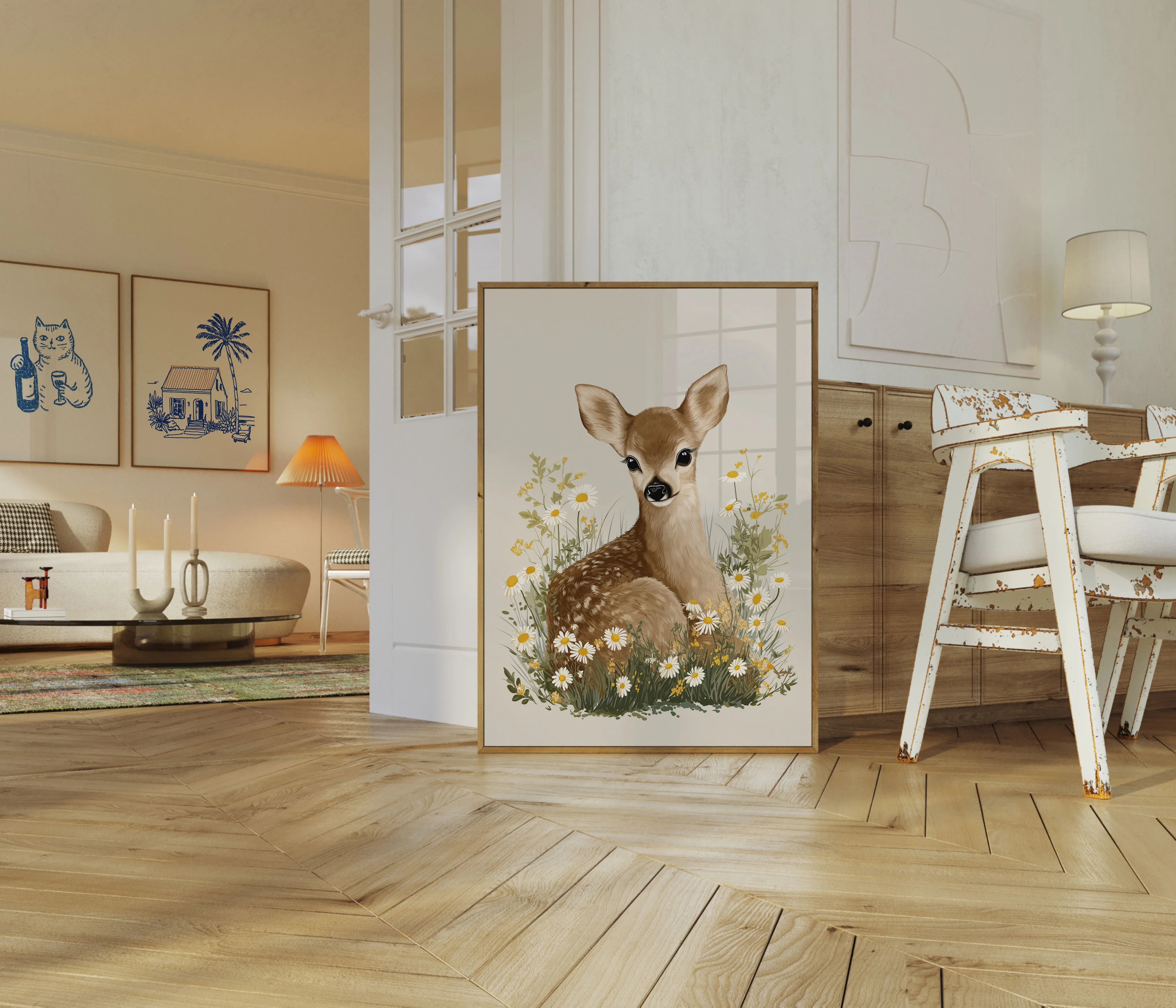 Deer Among Wildflowers Poster - Image 5