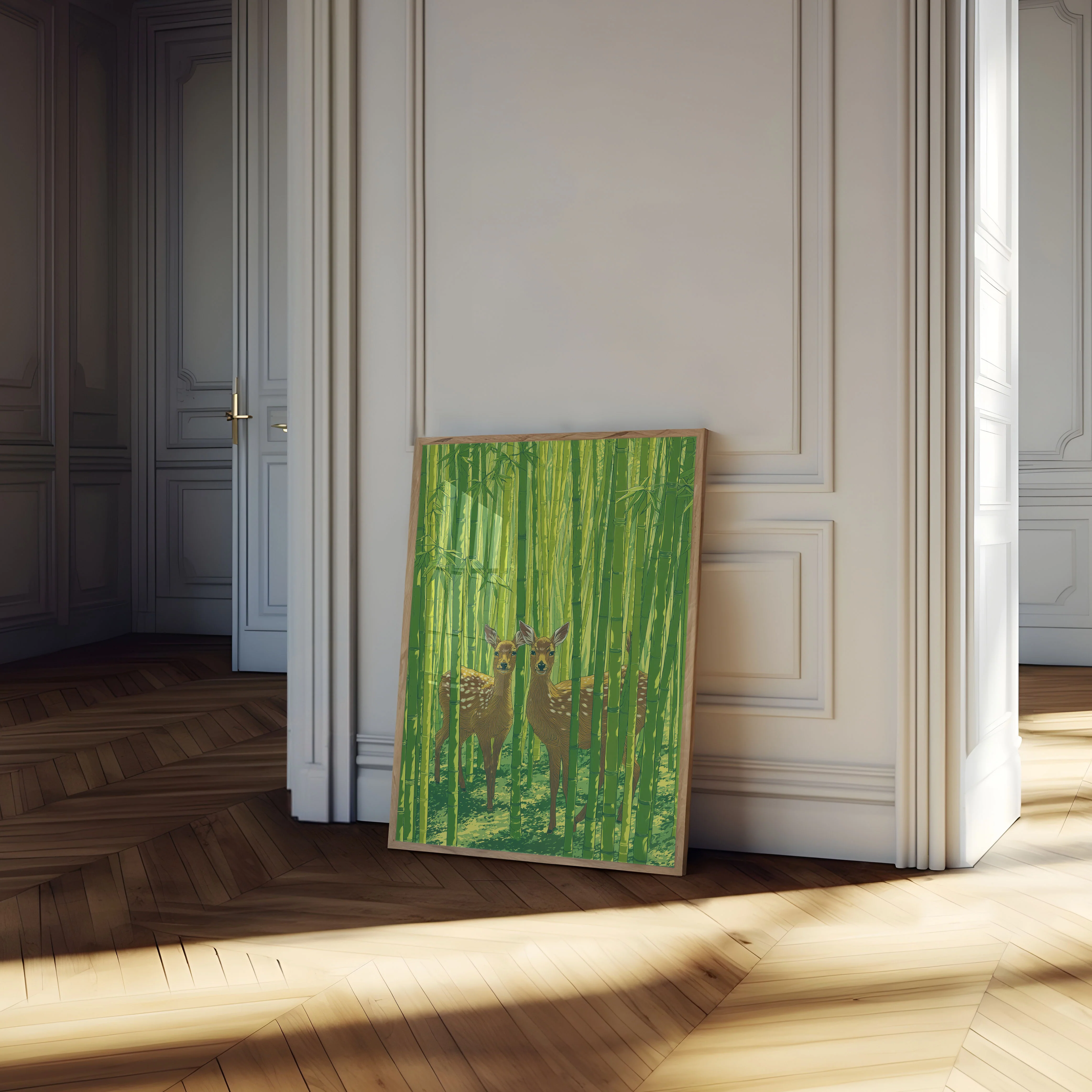 Deer in Bamboo Forest Poster - Image 4