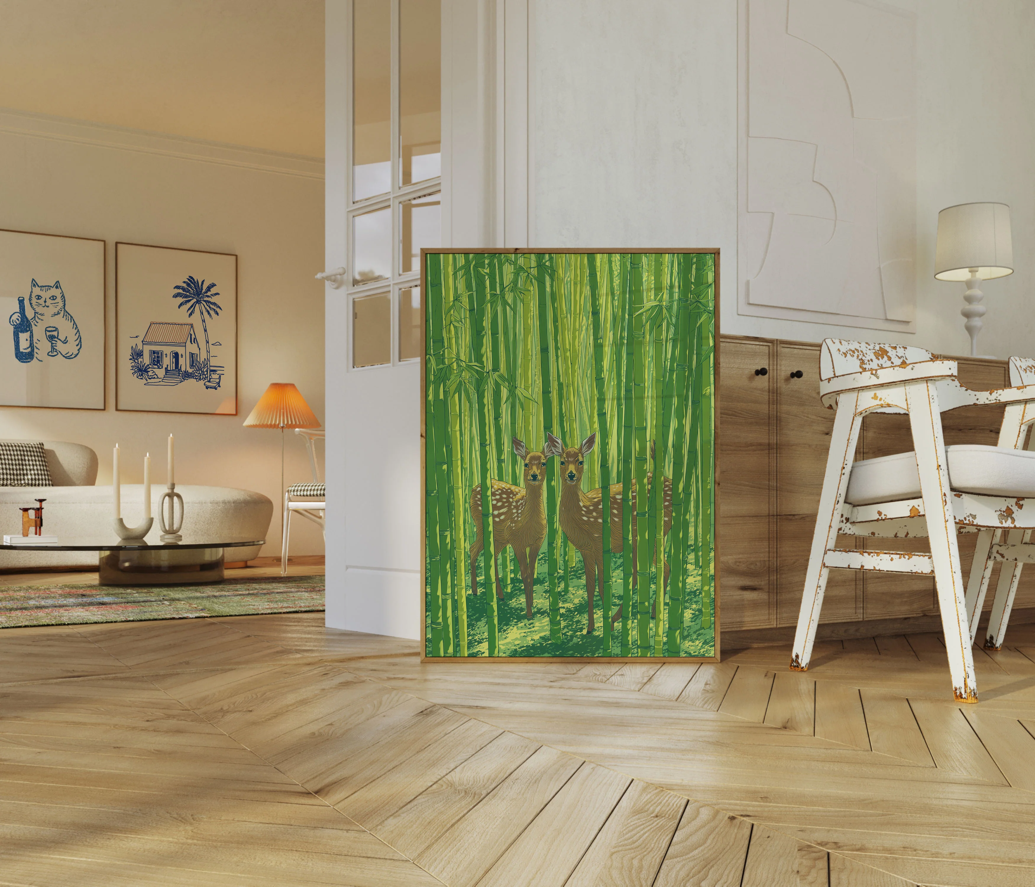 Deer in Bamboo Forest Poster - Image 5
