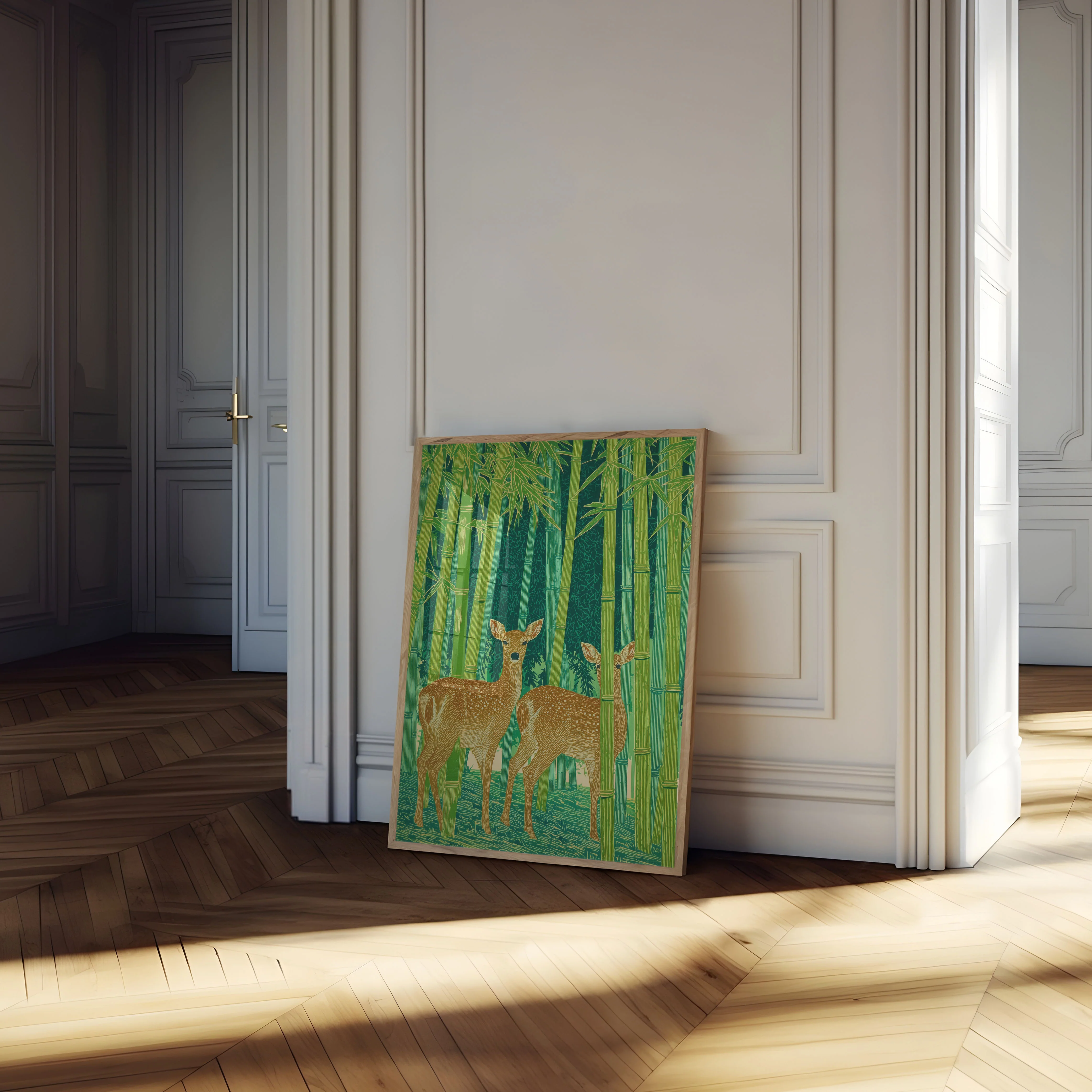 Deer in Bamboo Forest Poster - Image 4