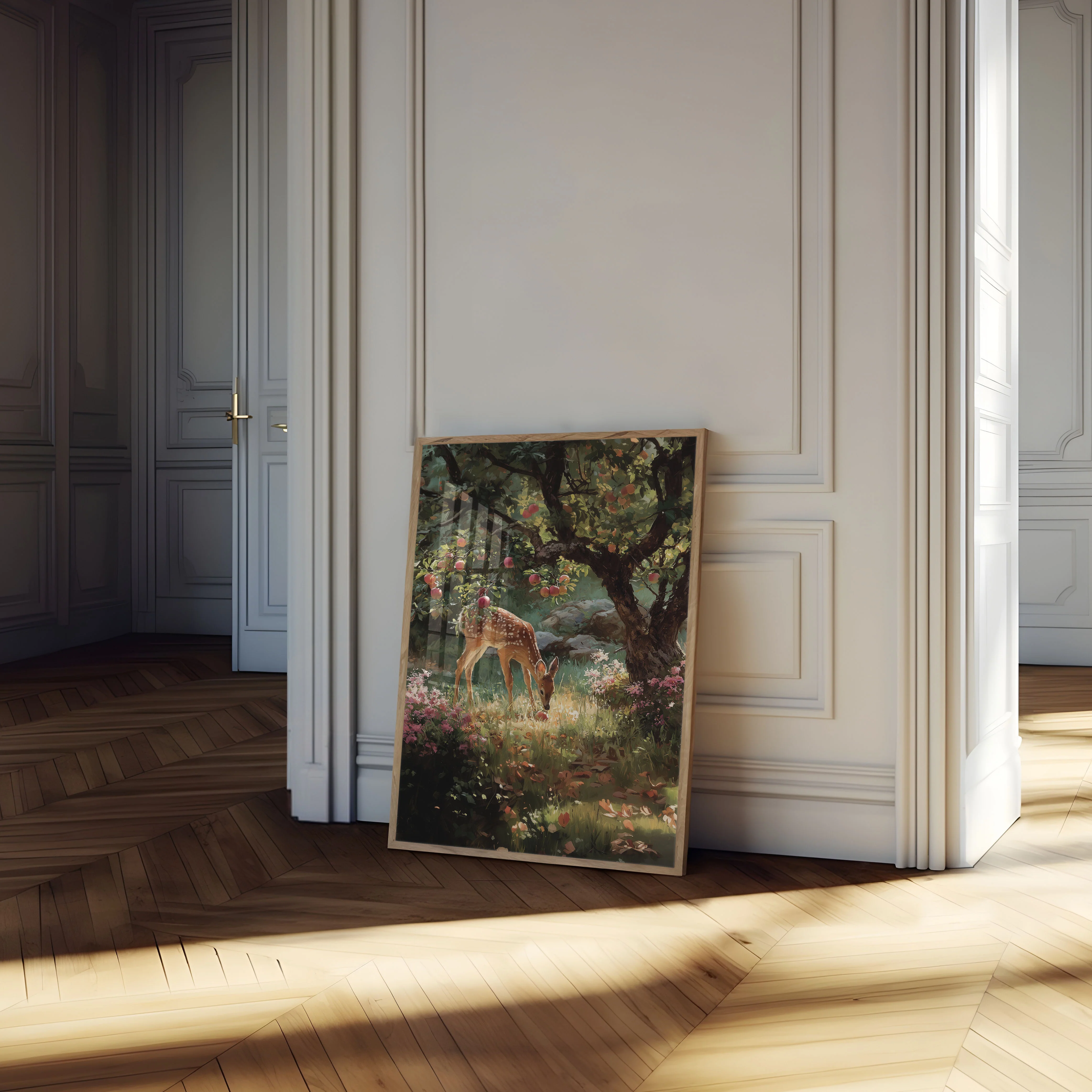 Deer in Orchard Garden Poster - Image 4
