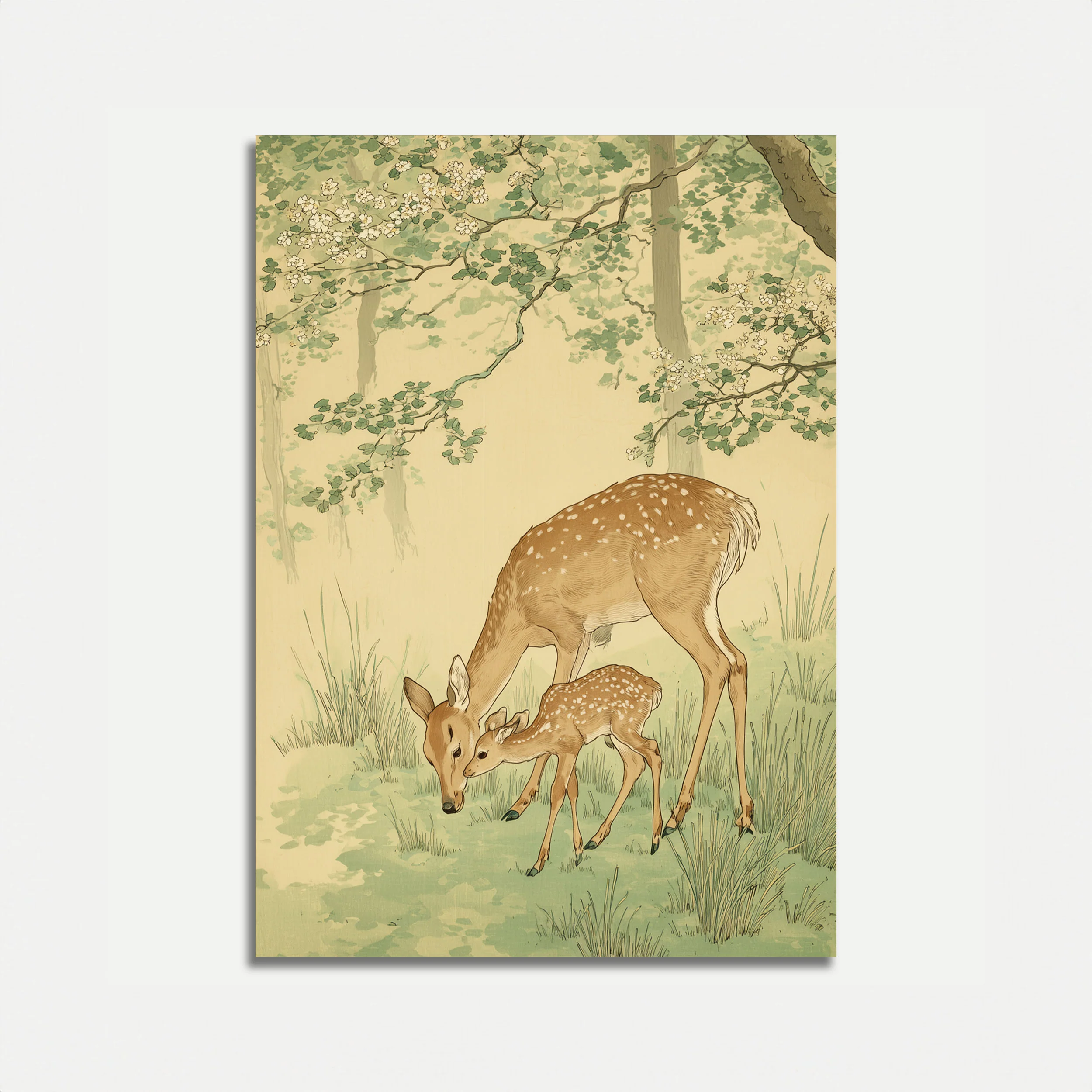 Deer Mother and Fawn Poster