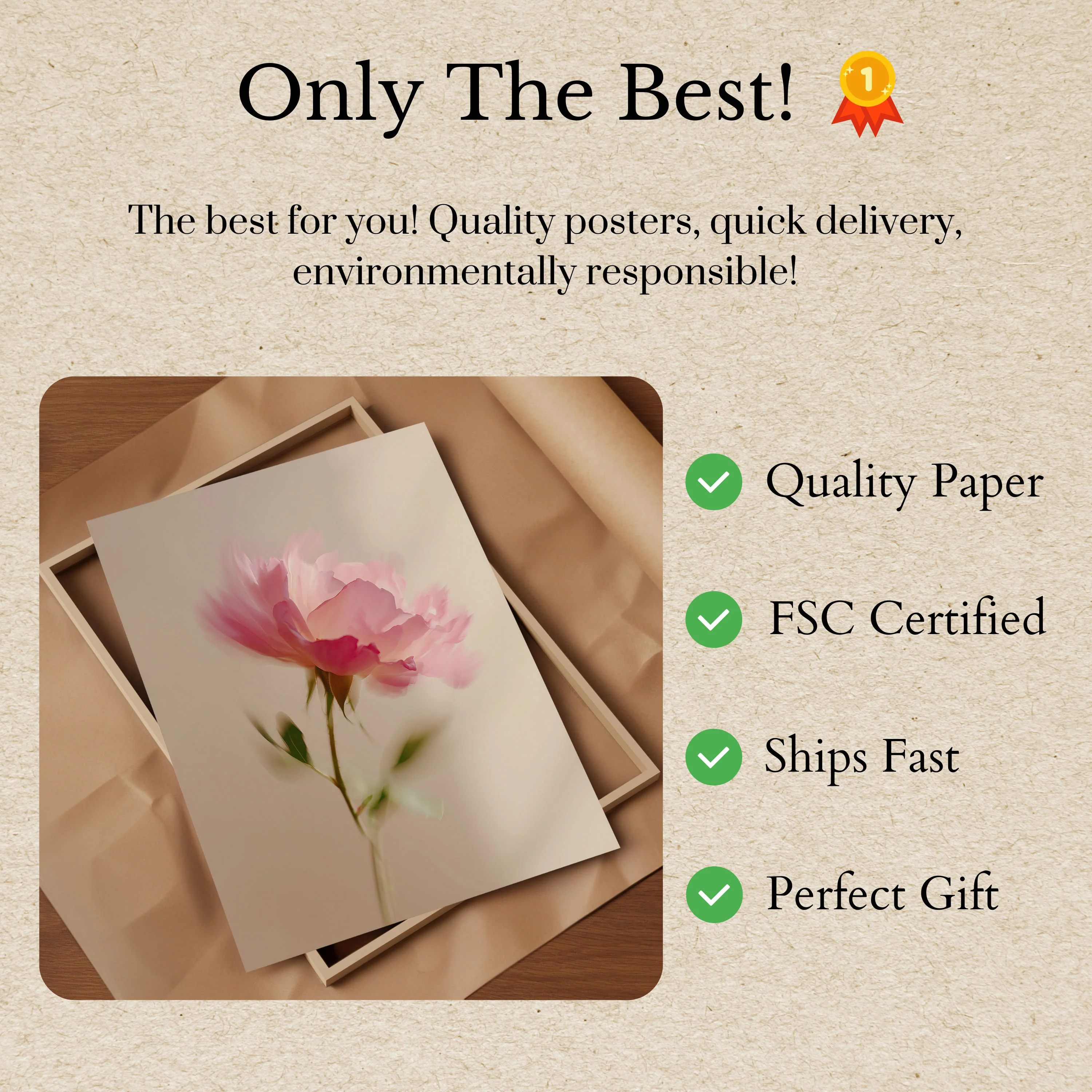 Delicate Pink Carnation Flower Poster - Image 3