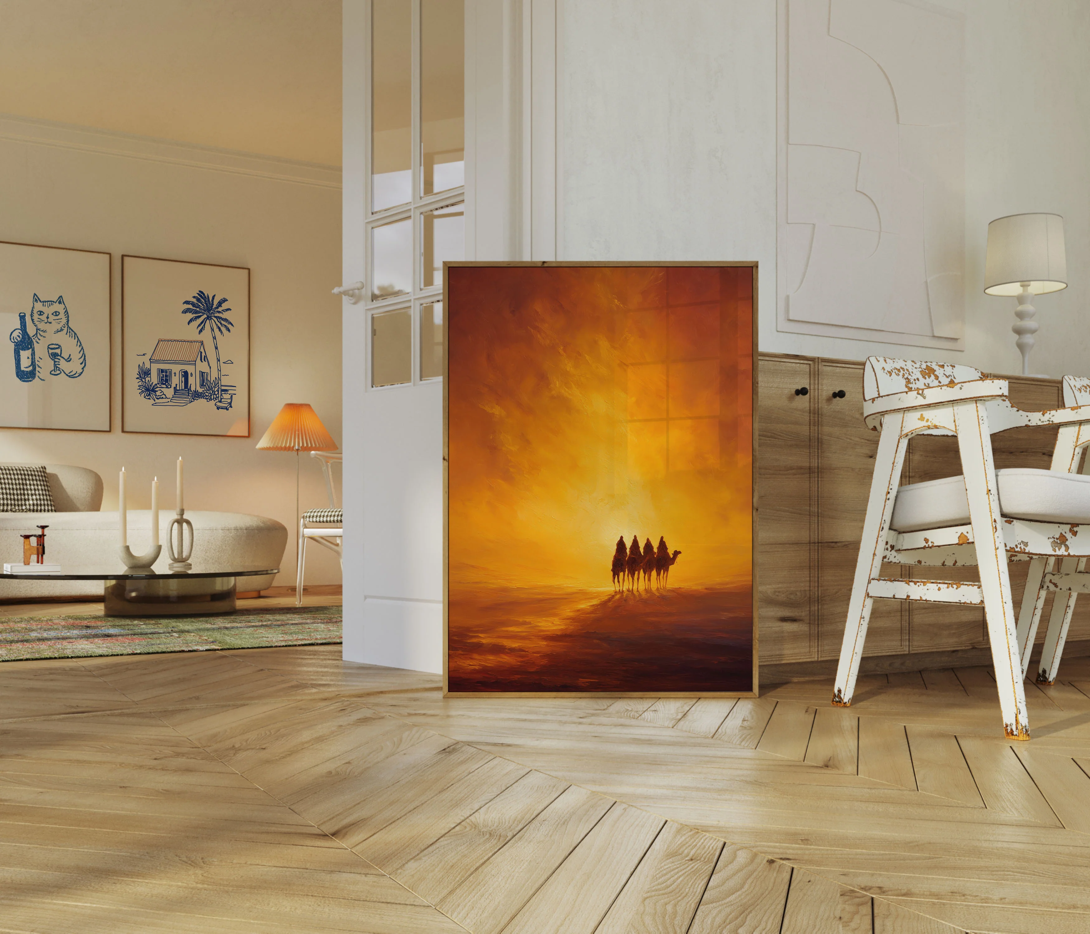 Desert Caravan at Sunset Poster - Image 5