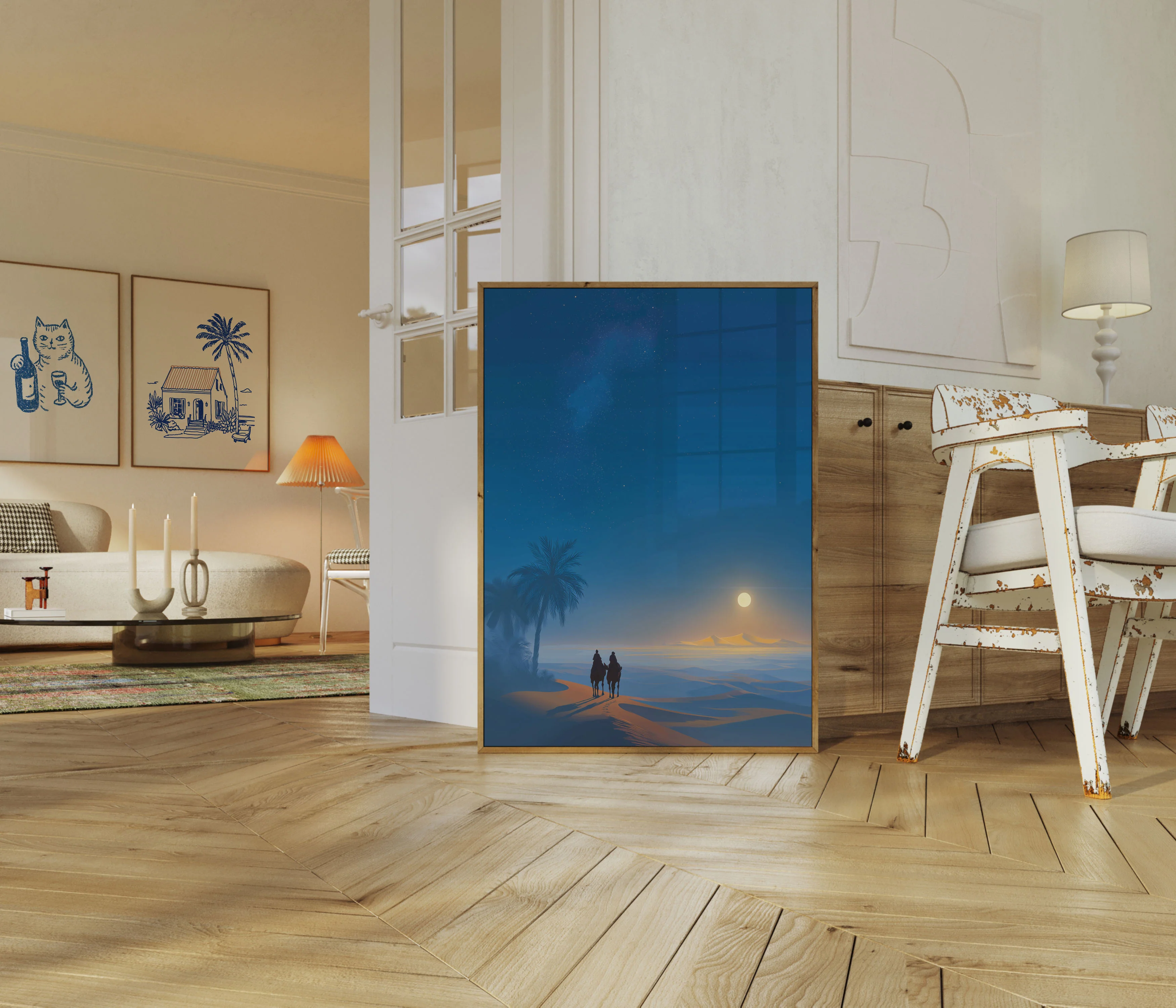 Desert Caravan Moonlight Poster - Image 5