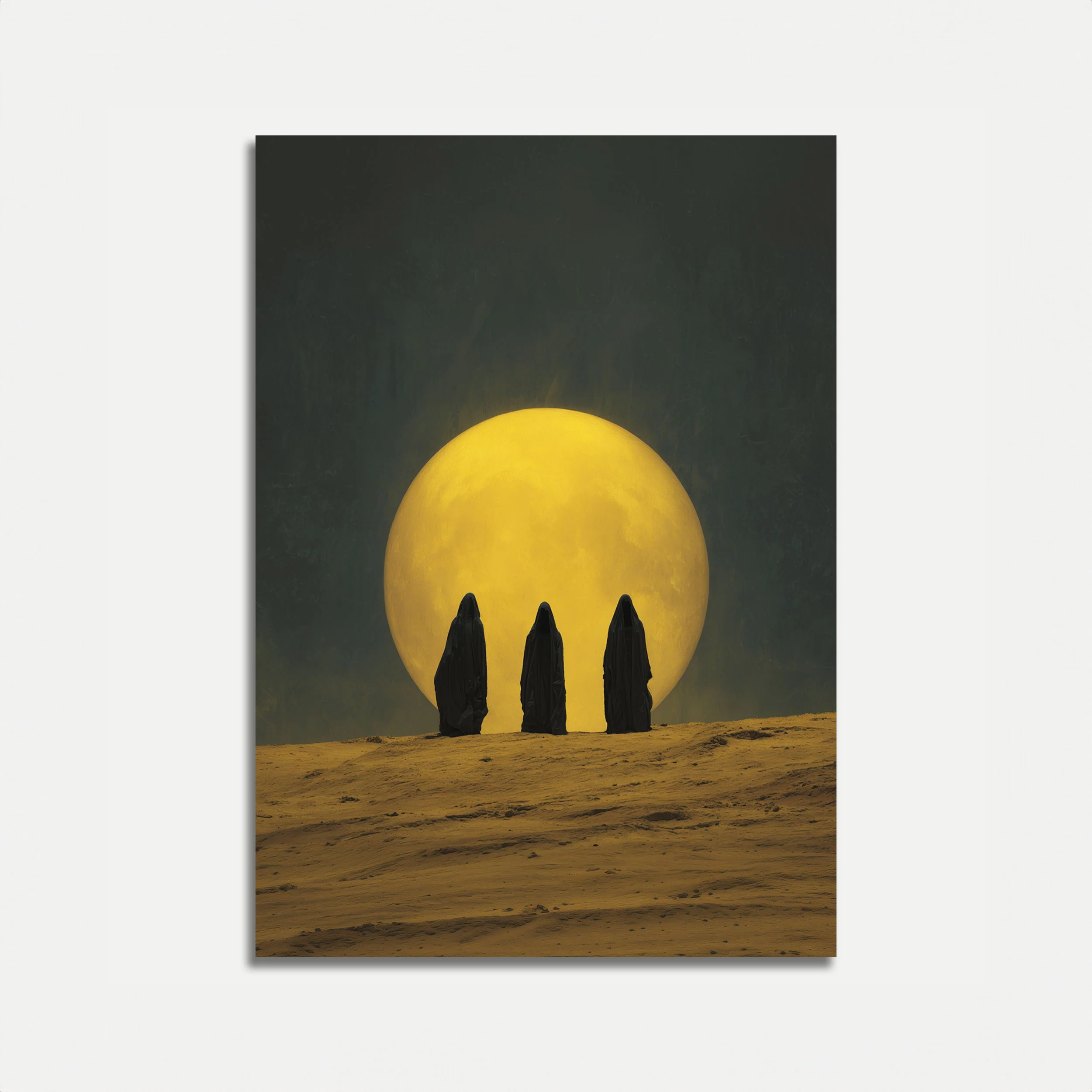 Desert Silhouettes Moonrise Poster