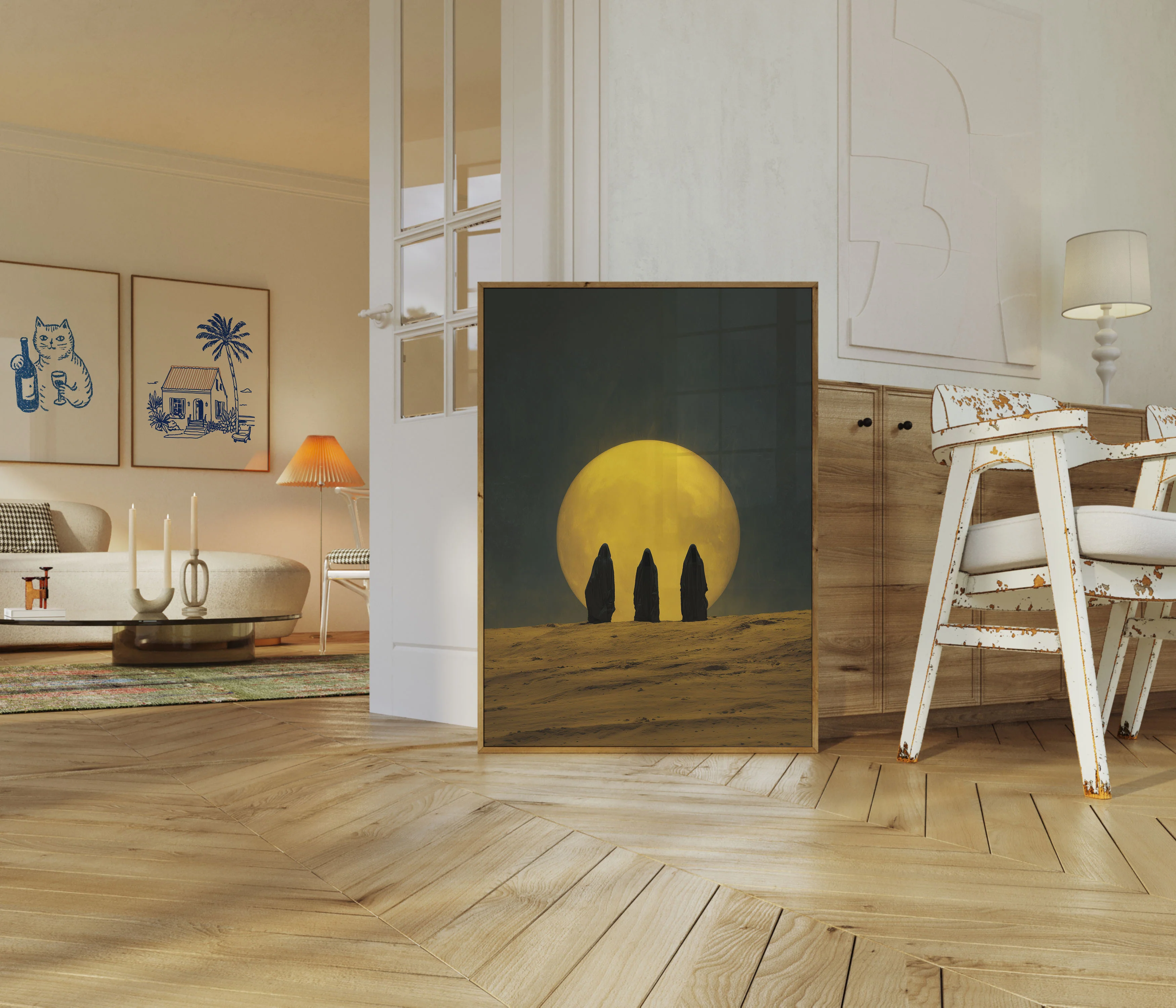 Desert Silhouettes Moonrise Poster - Image 5