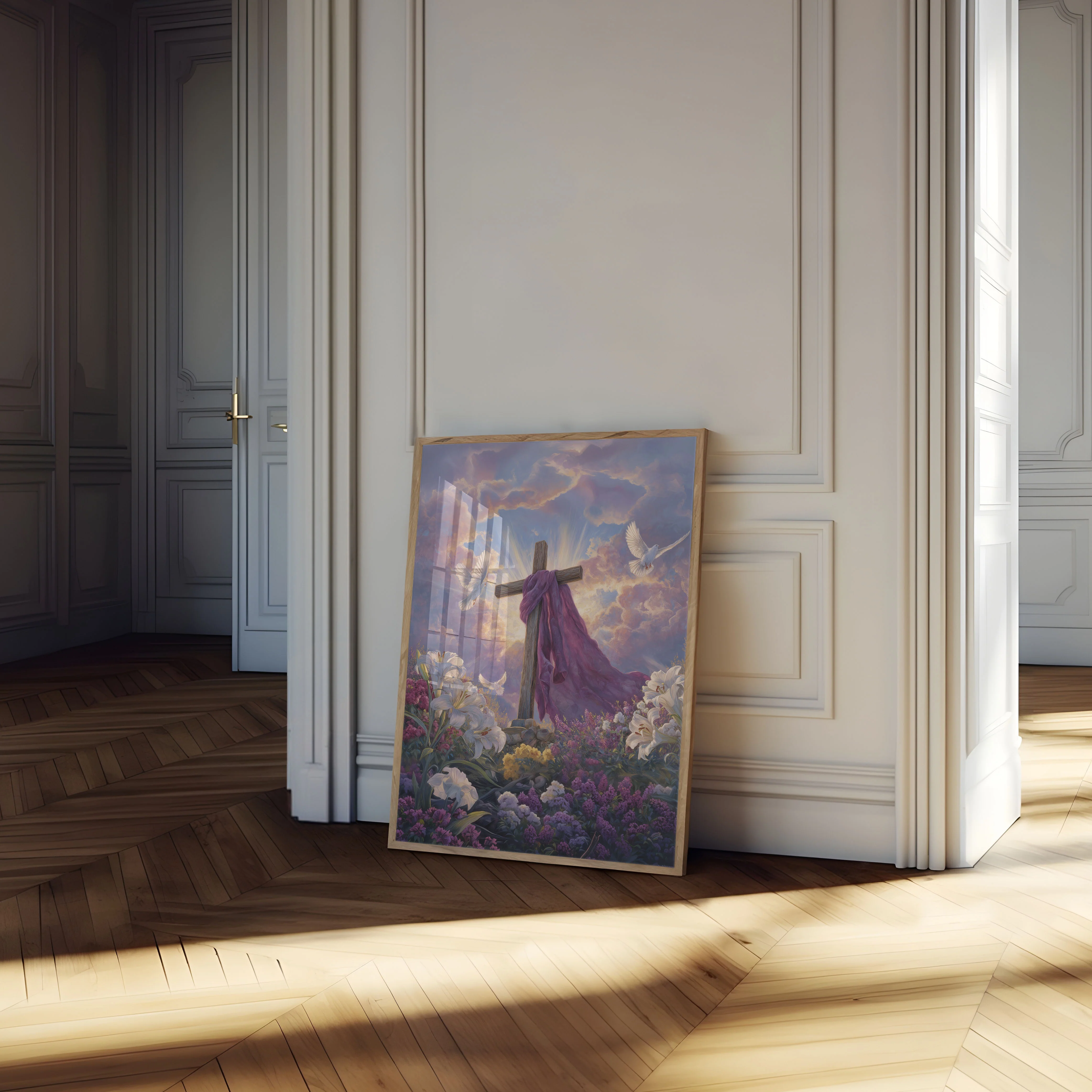 Divine Cross in Heavenly Garden Poster - Image 4