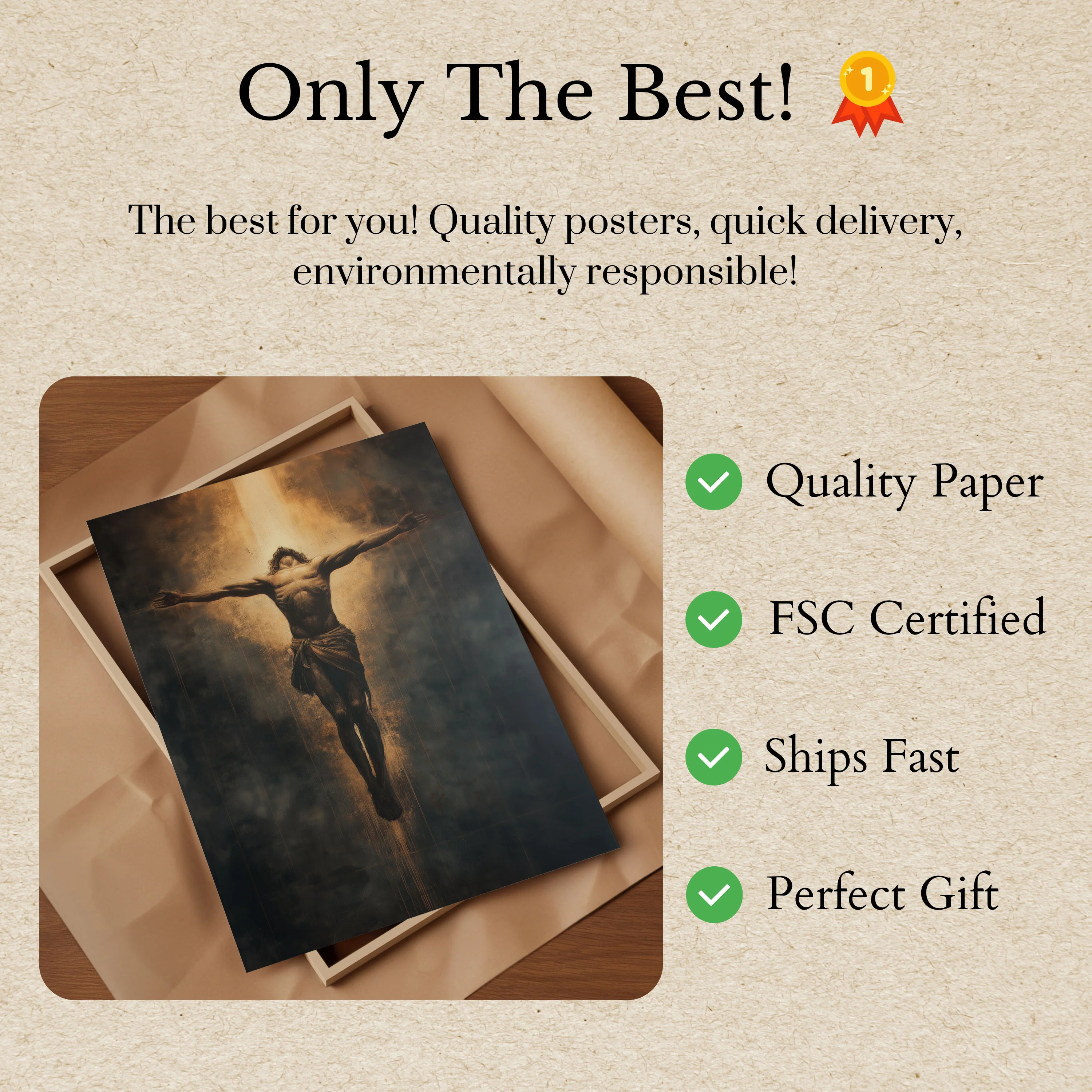 Divine Crucifixion Spiritual Poster - Image 3