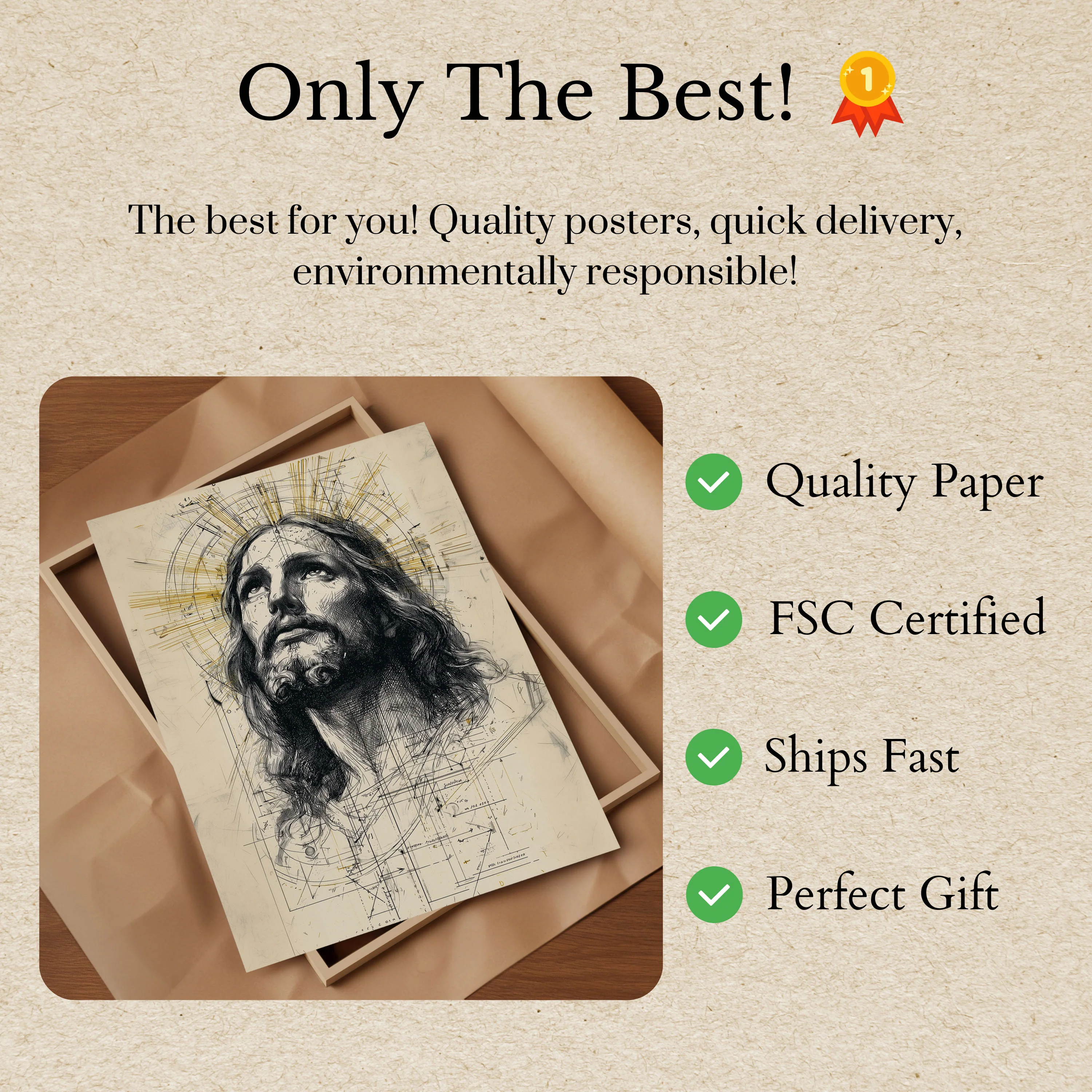 Divine Geometric Jesus Poster - Image 3
