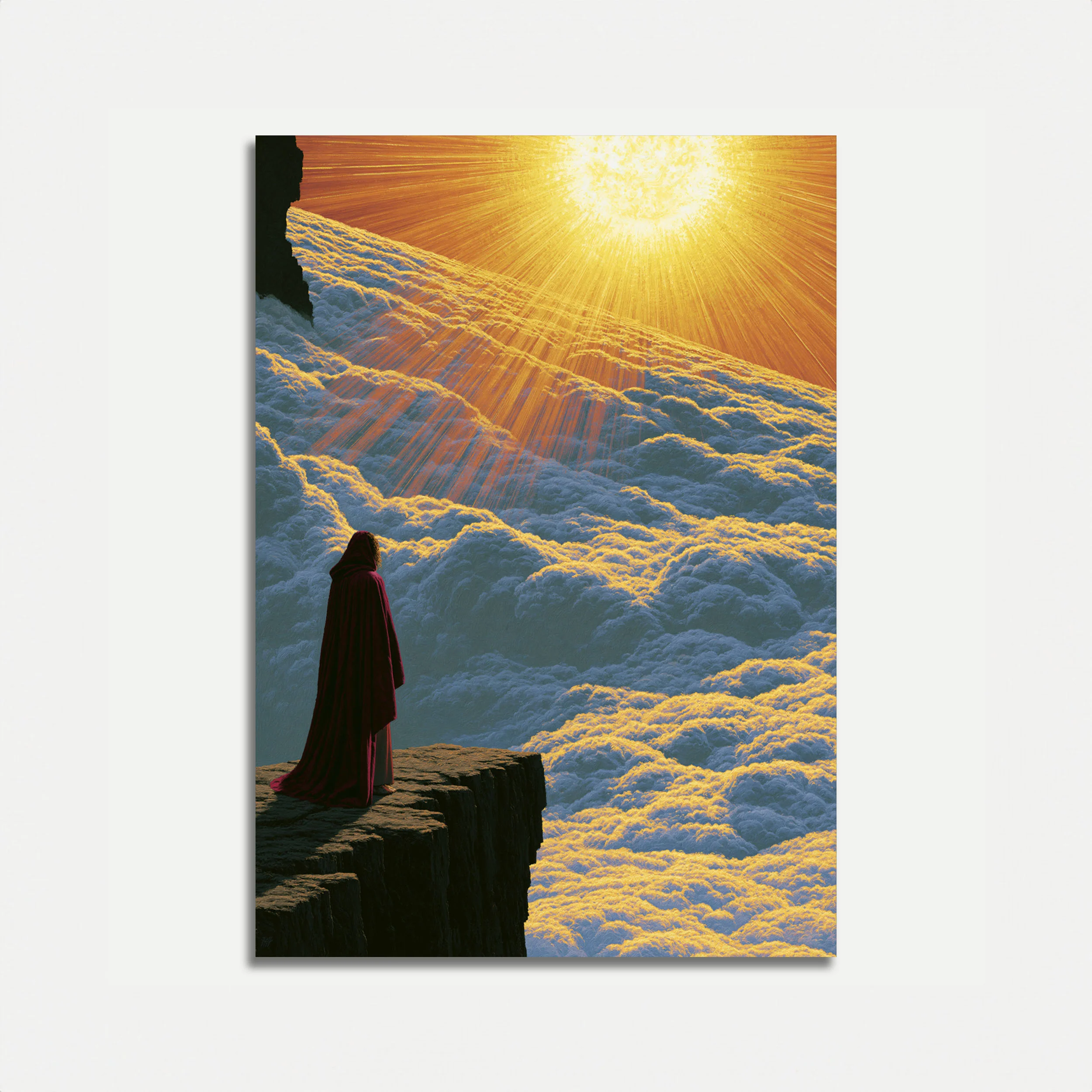 Divine Light Above Clouds Poster