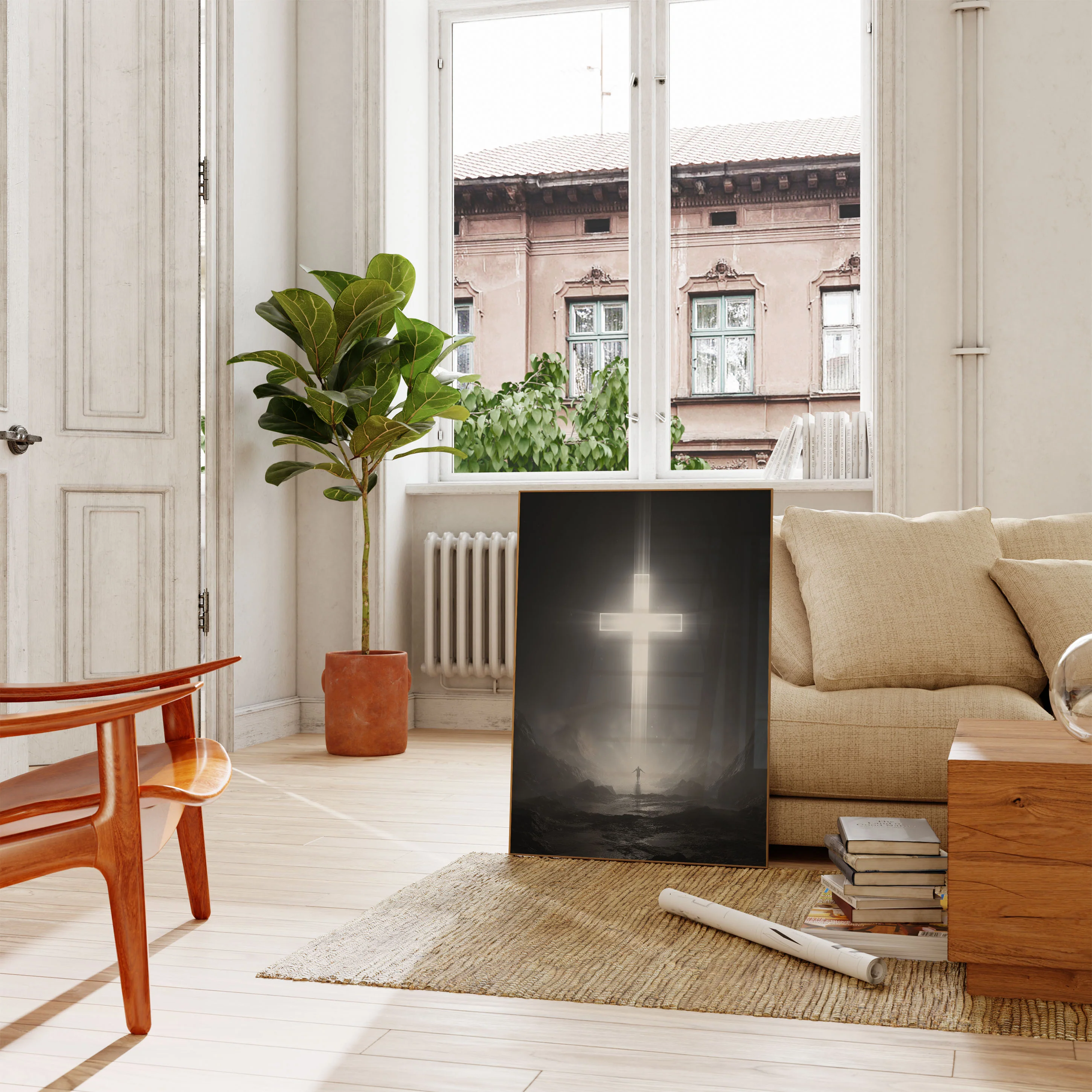 Divine Light Cross Poster - Image 2